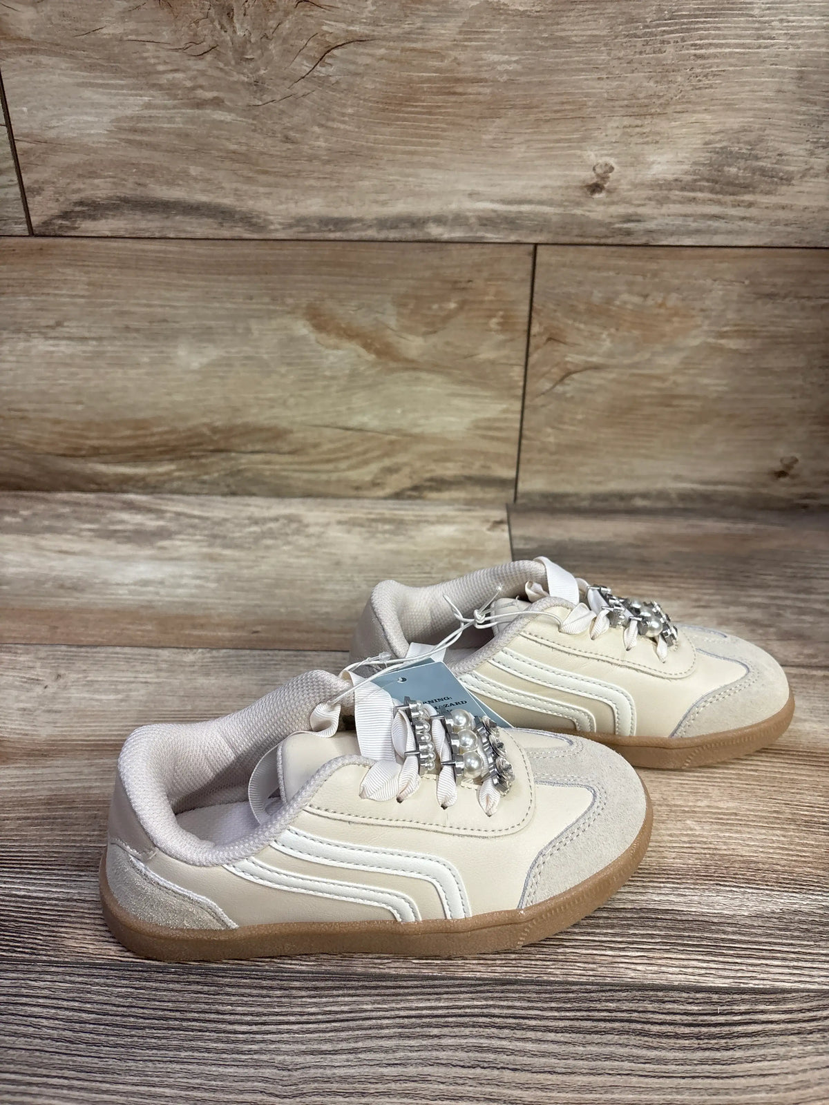 NEW Cat & Jack Embellished Boston Sneakers in Beige sz 13c