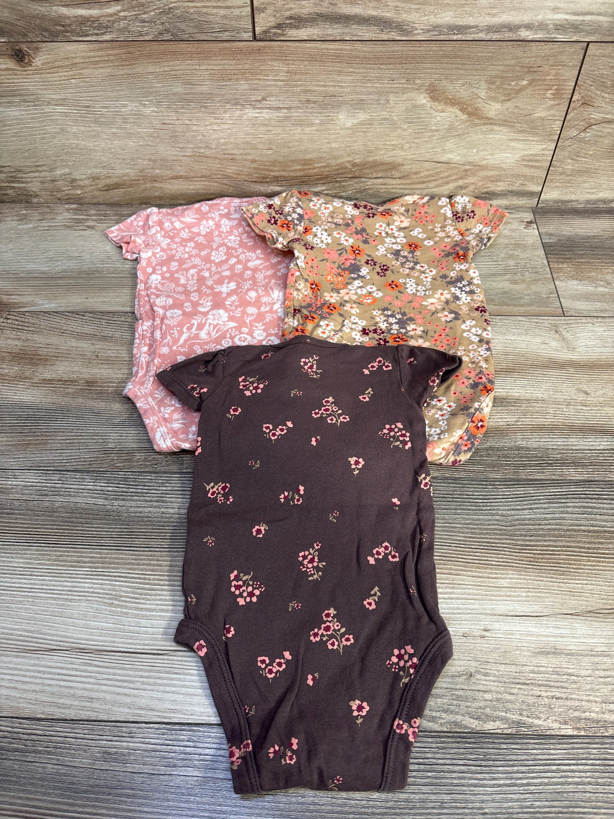 Carter's 3pk Floral Bodysuits Brown sz 6m