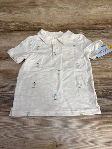 NEW Cat & Jack Polo Shirt White sz 3T - Me n Mommy To Be