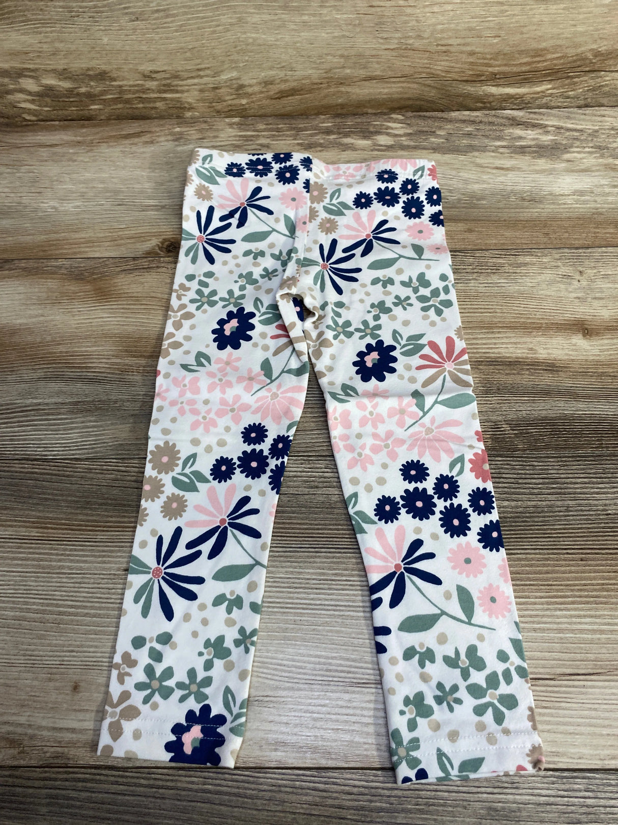 NEW Carter's Girls Cotton Stretch Leggings, Ivory Floral sz 3T