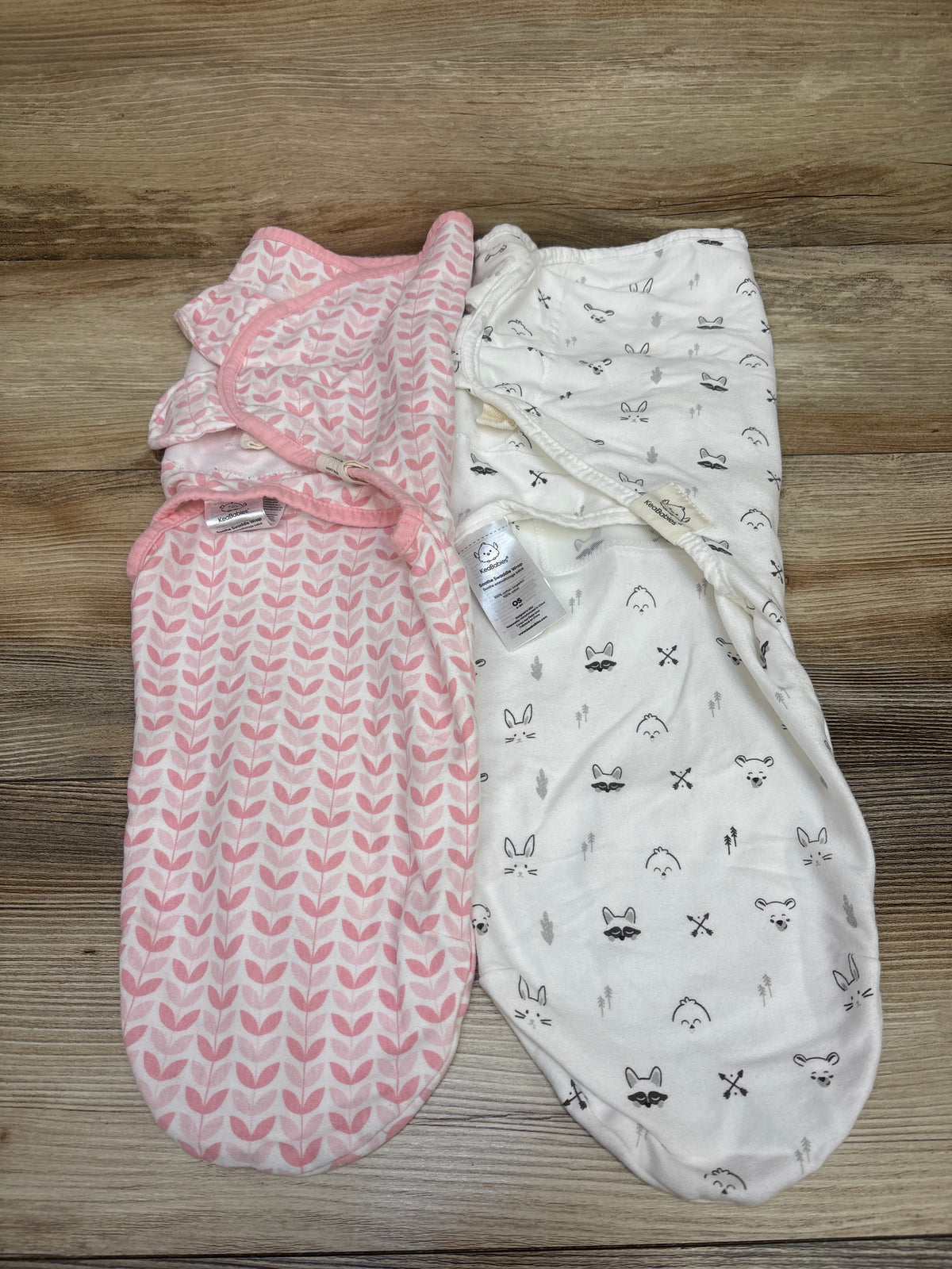 KeaBabies 2pk Soothe Swaddle Wrap White sz 0-3m