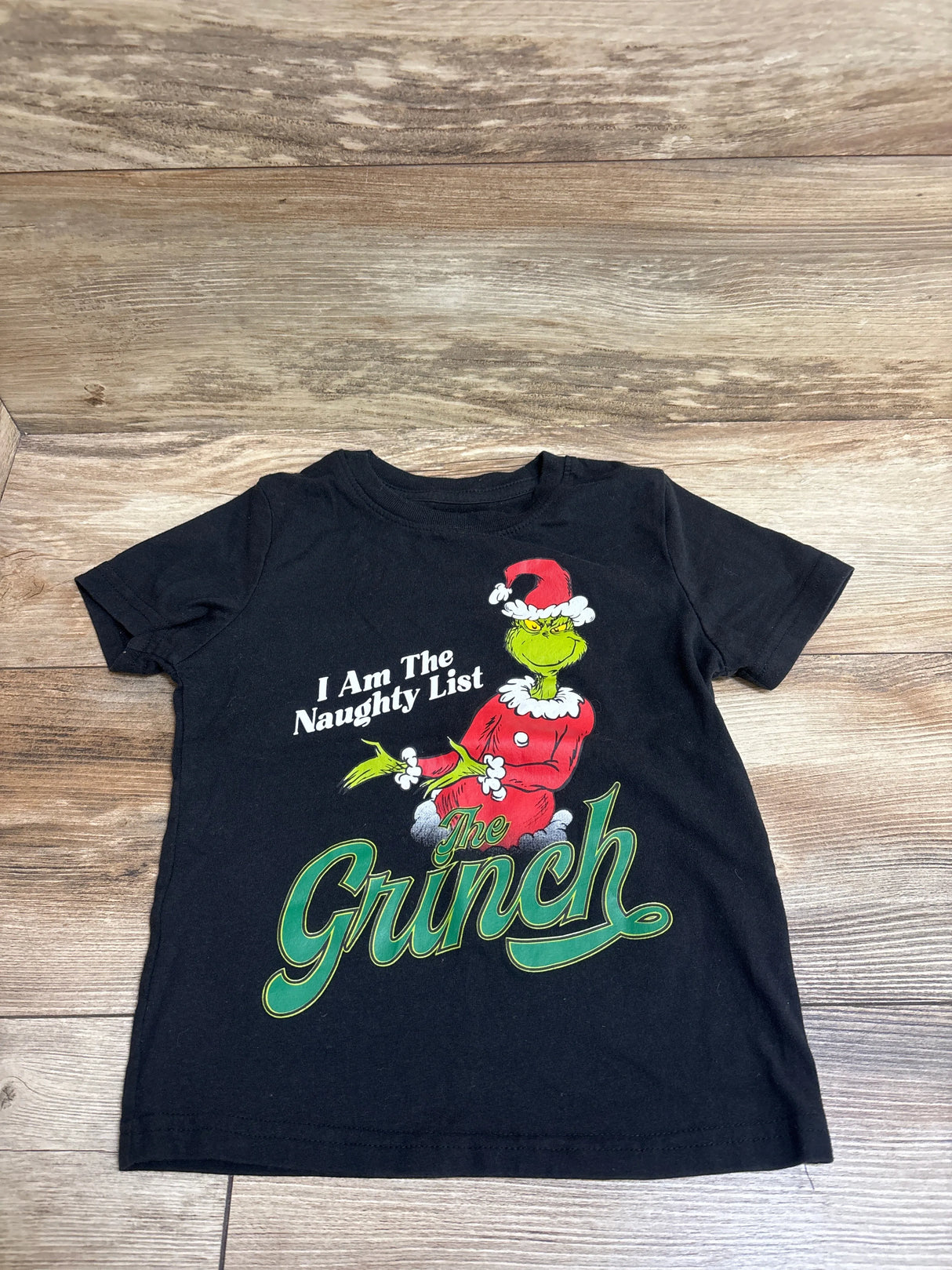 The Grinch I Am The Naughty List Graphic T-Shirt Black sz 4T