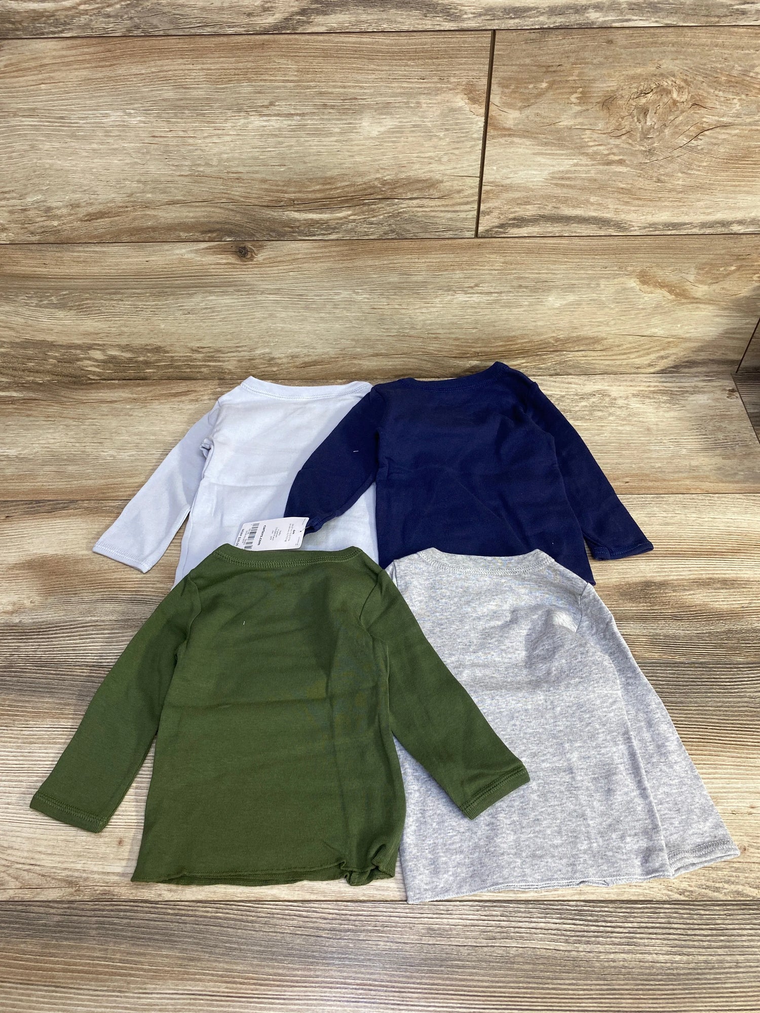 NEW Carter's 4pk Long Sleeve Snap Shirts Navy sz 6m - Me n Mommy To Be