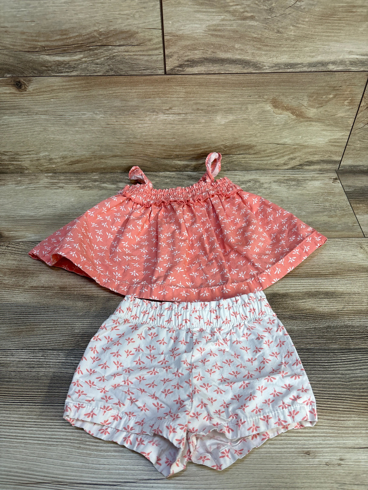 Just One You Smocked Top & Short Set Pink sz 12m