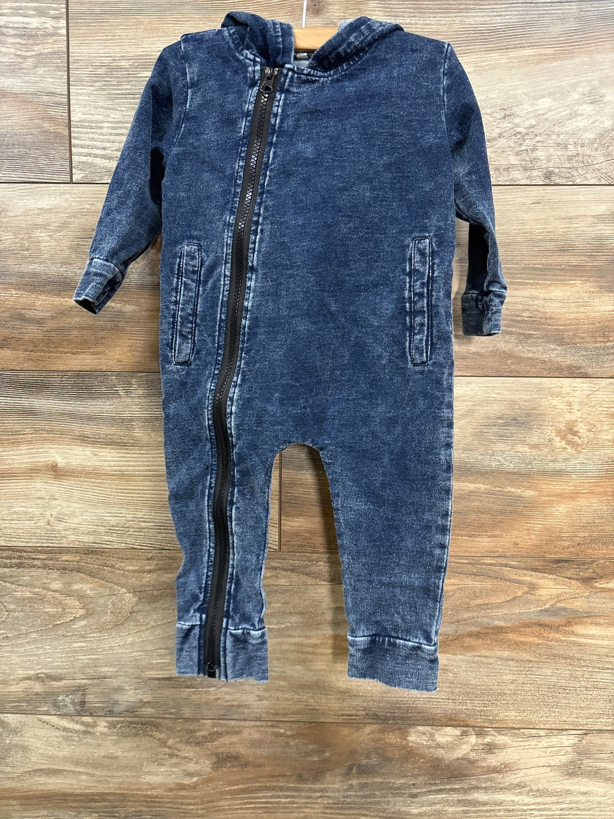 Denim Hooded Coverall Navy sz 9-12m