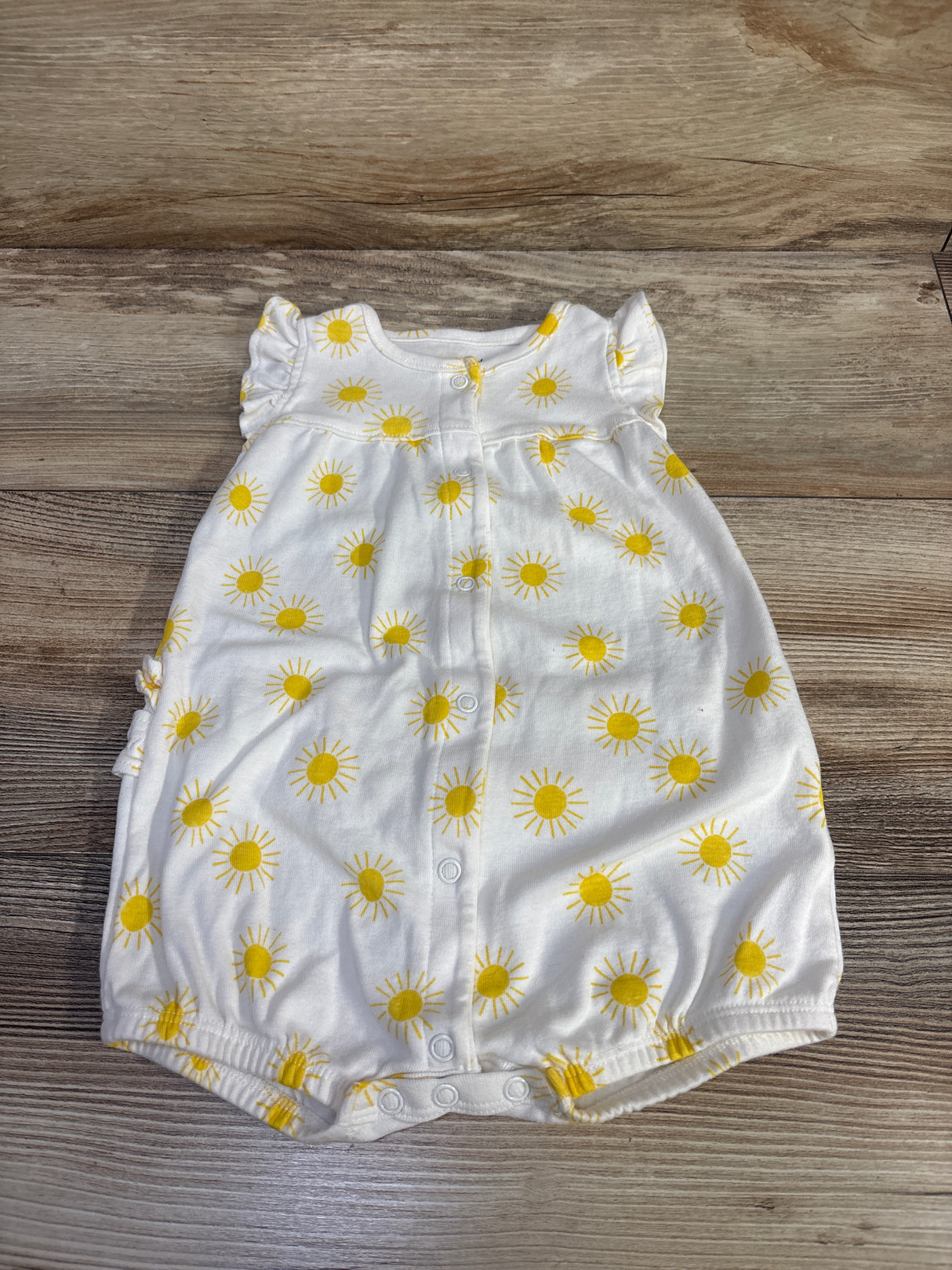 Carter's Button-Front Shortie Romper White sz 9m