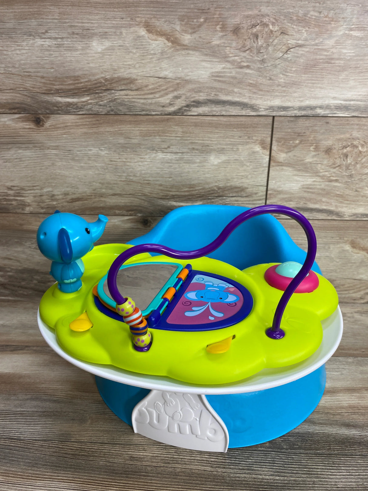 Bumbo Floor Seat w/ Tray & Playtop Safari Suction Tray - Aqua