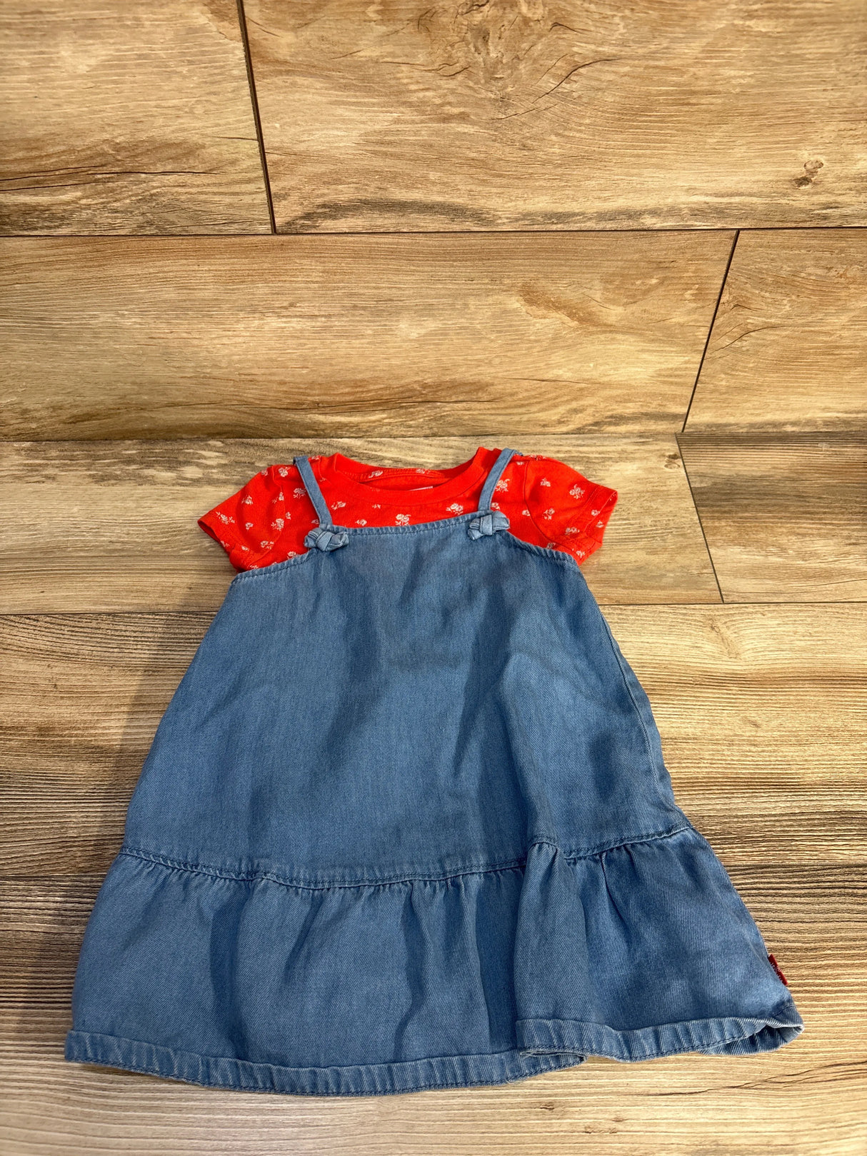 Levi's 2pc Shirt & Chambray Skirtall Set Red sz 2T