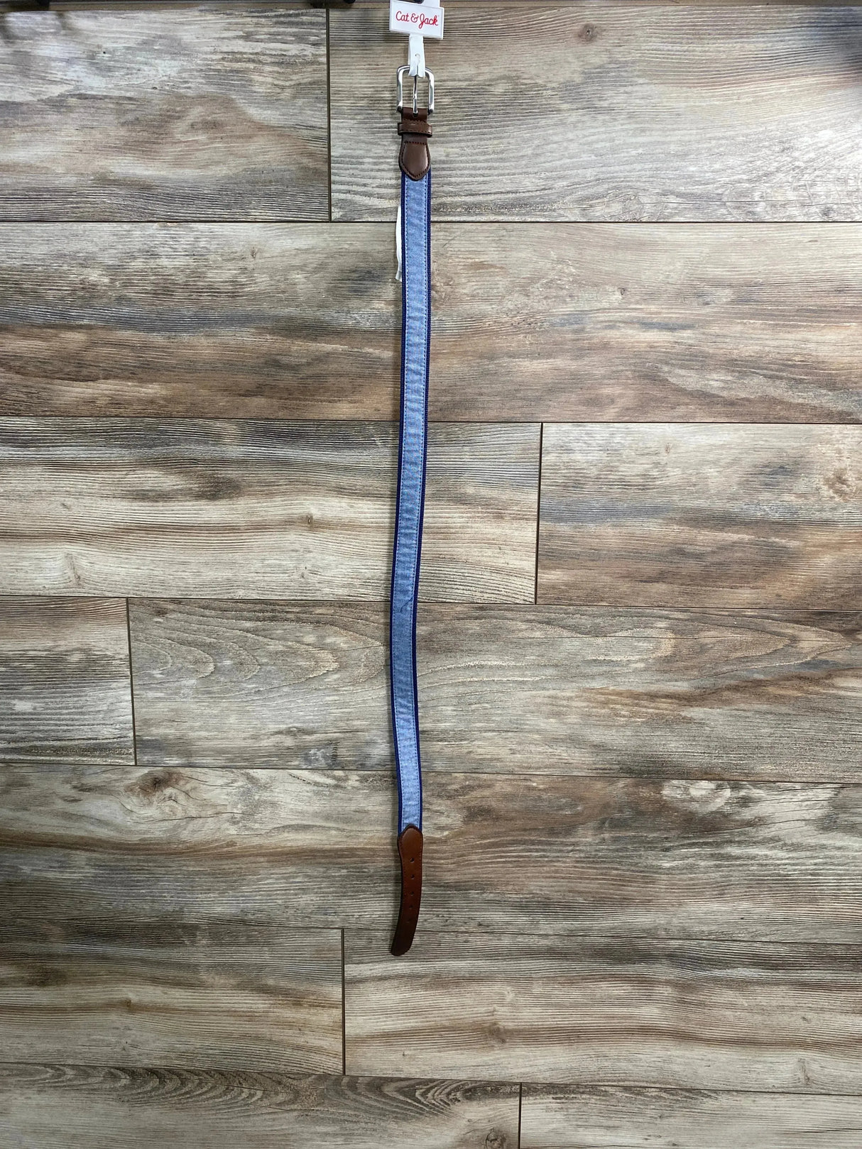 NEW Cat & Jack Chambray Belt Blue sz XL - Me n Mommy To Be