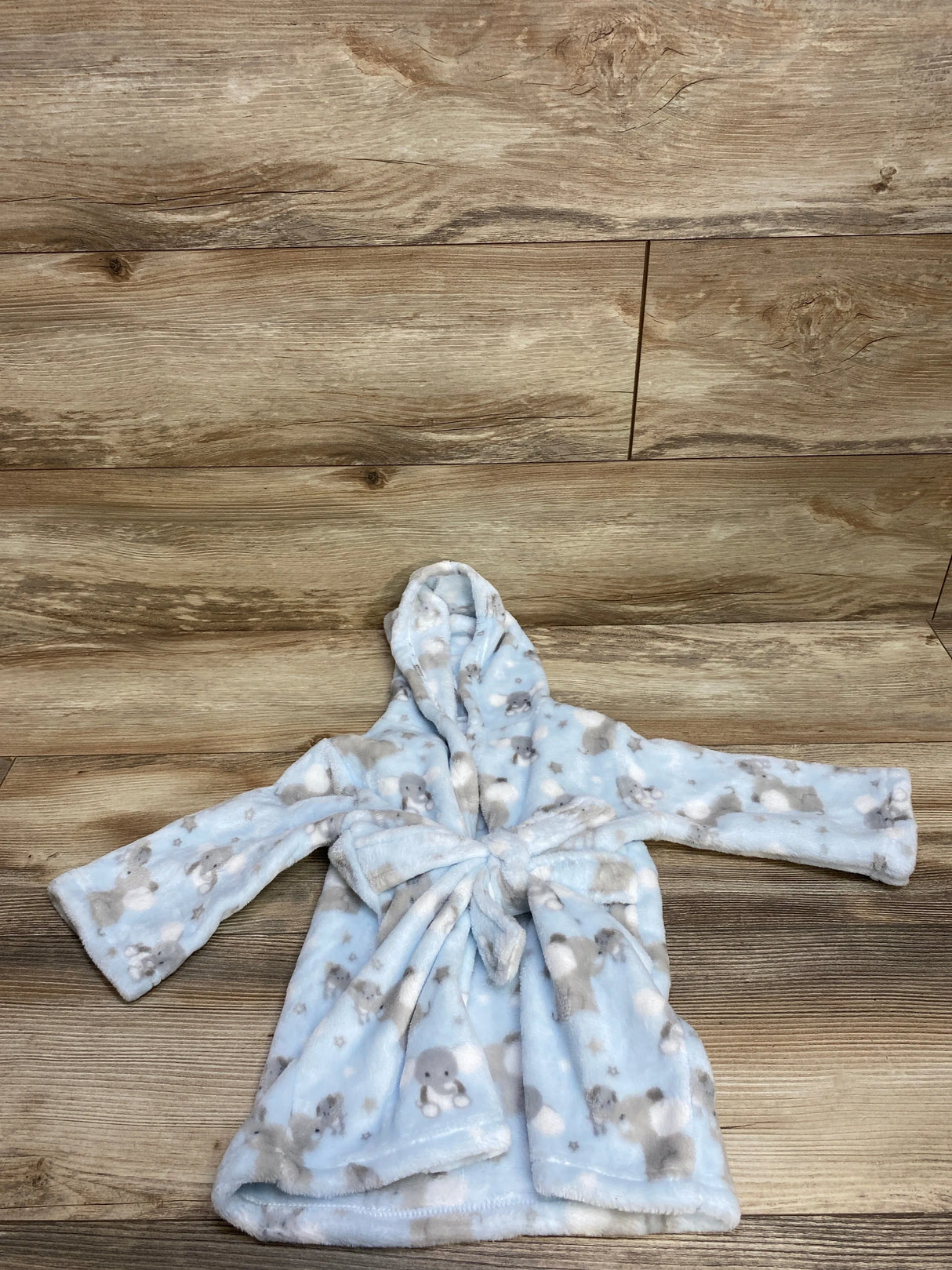 Blankets & Beyond Plush Elephant Robe Light Blue sz 12m