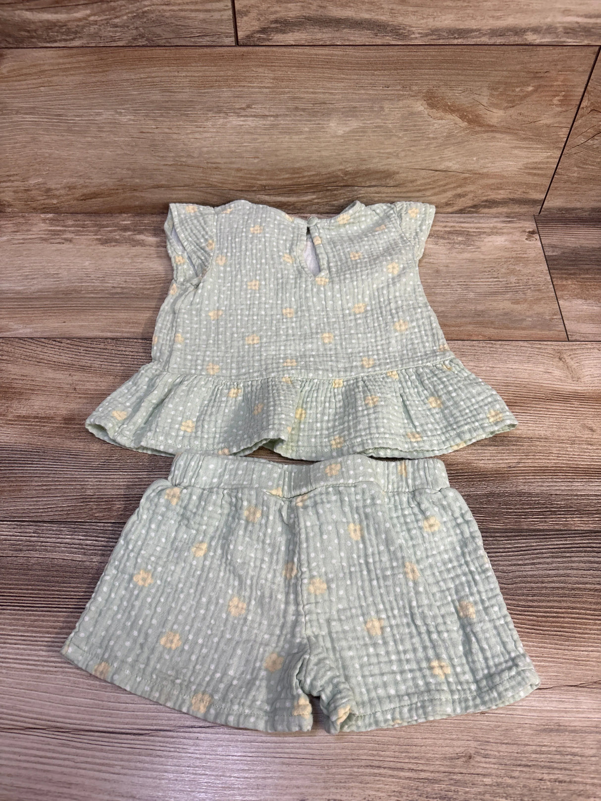 Member's Mark 2pc Gauze Playwear Set Green sz 2T
