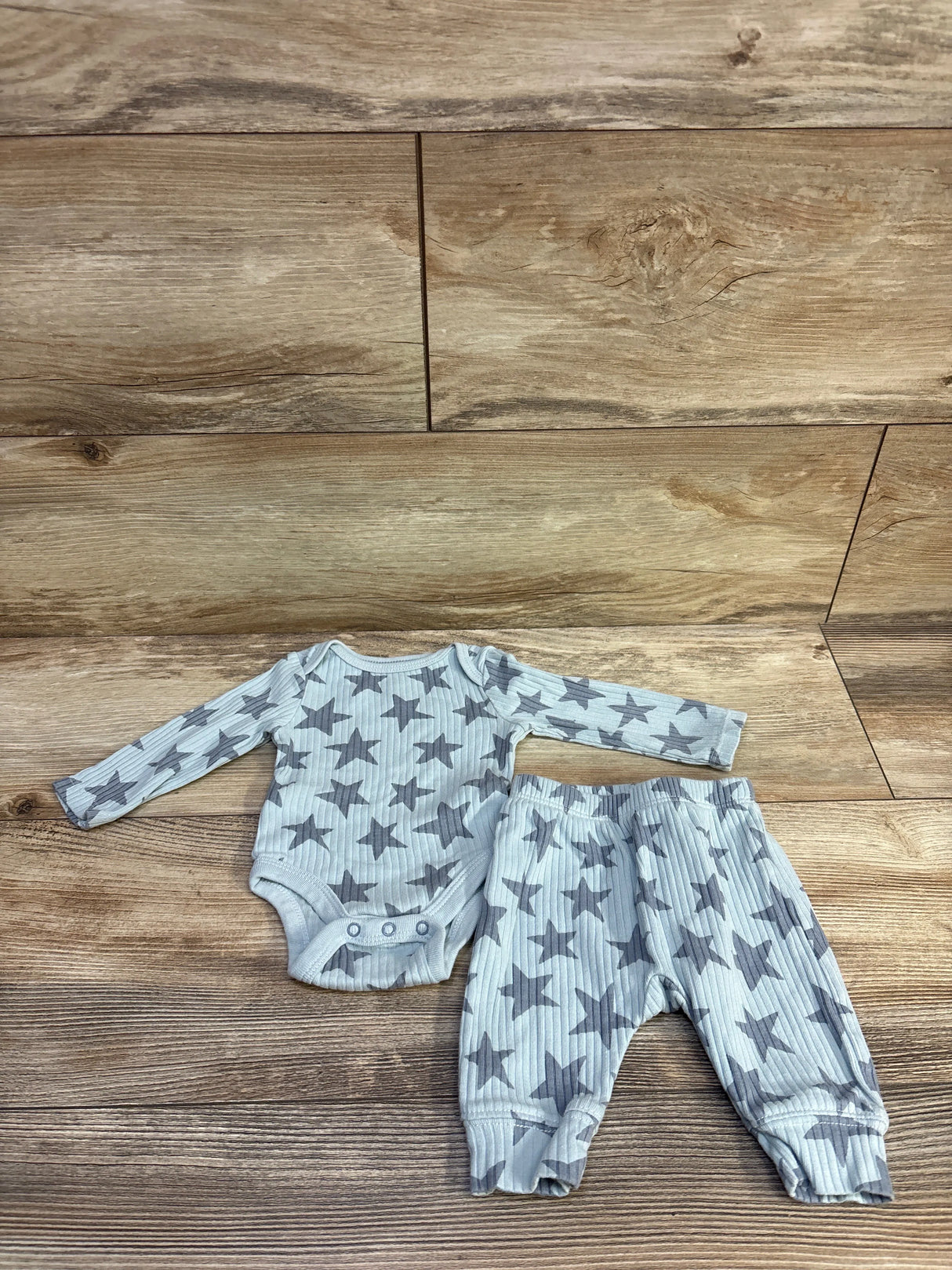 Cloud Island Ribbed Star 2pc Bodysuit & Pants Blue sz Newborn
