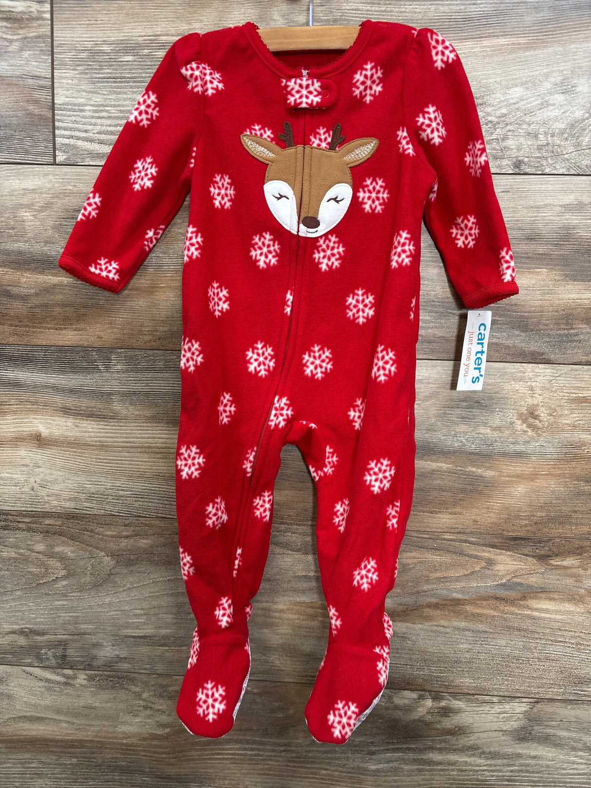 NEW Just One You Polka Dot Reindeer Blanket Sleeper Red sz 12m