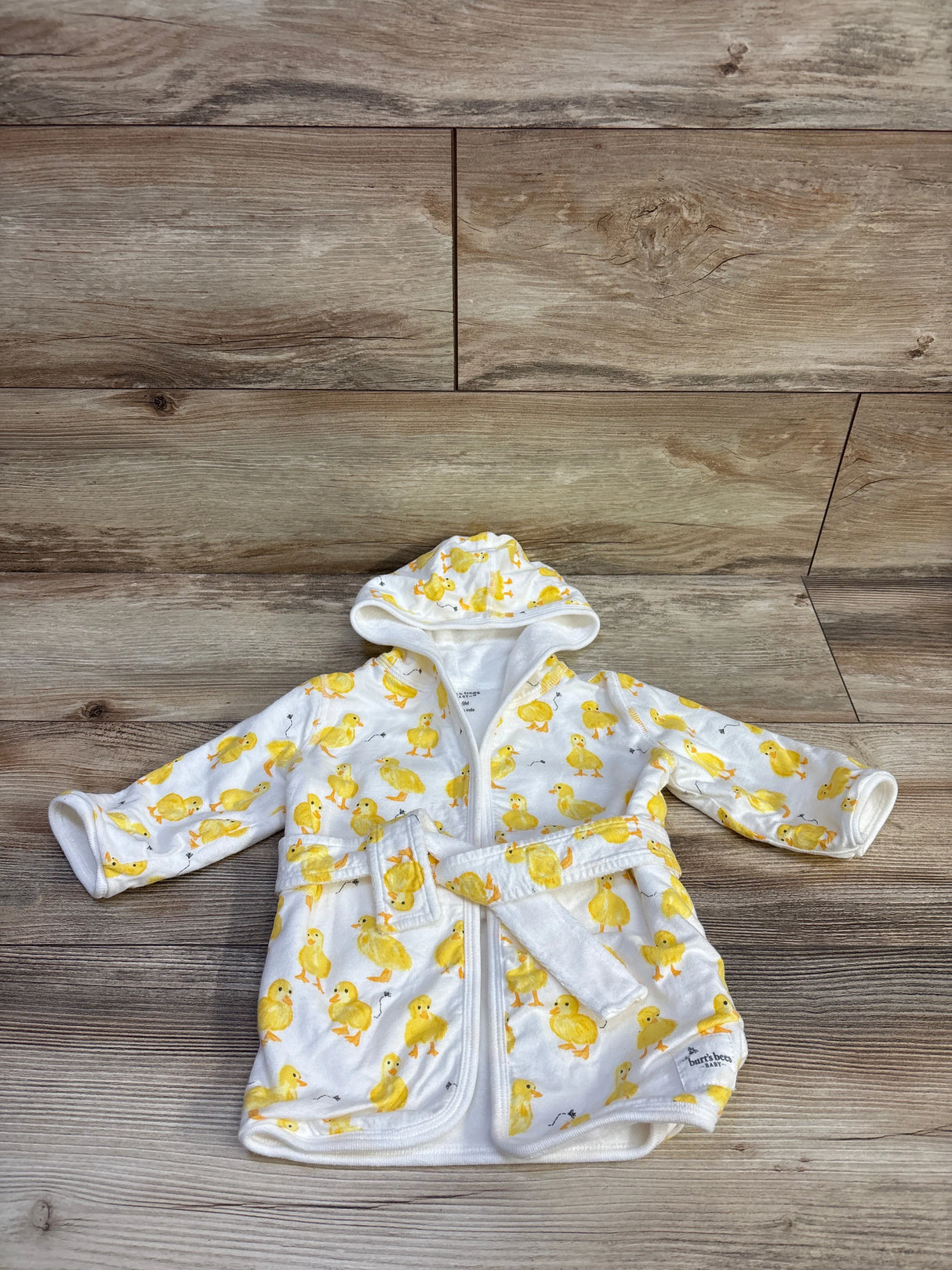 Burt's Bees Baby Hooded Bath Robe White sz 0-9m