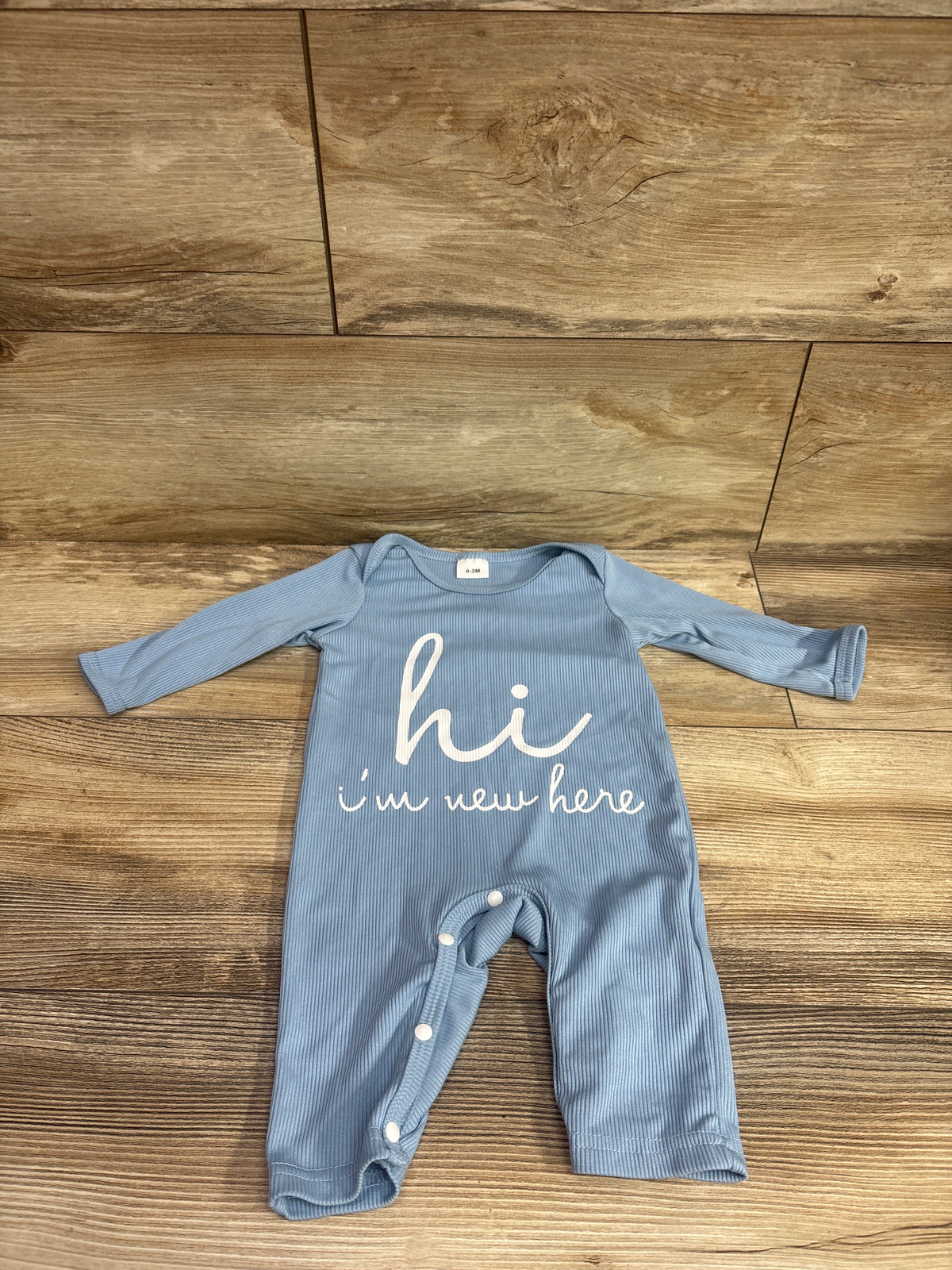 Hi Im New Here Ribbed Coverall Blue sz 0-3m