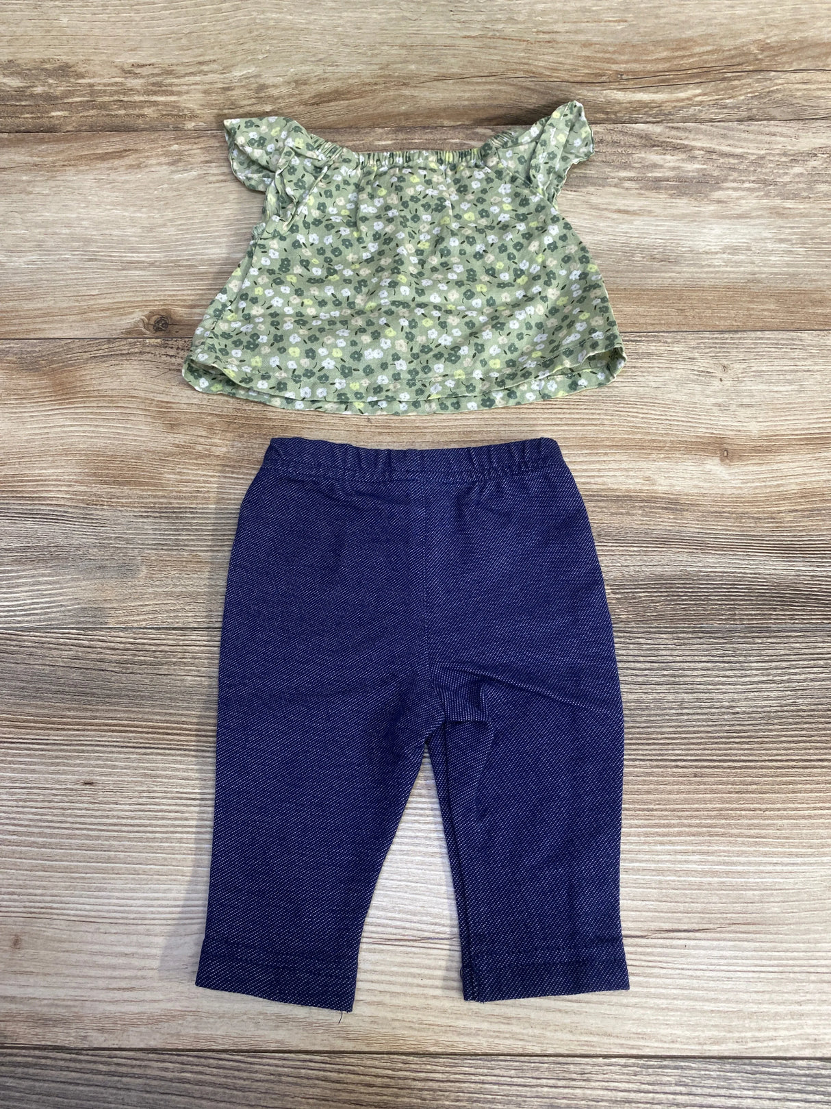 Carter's 2pc Floral Top & Leggings Green sz 3m - Me n Mommy To Be