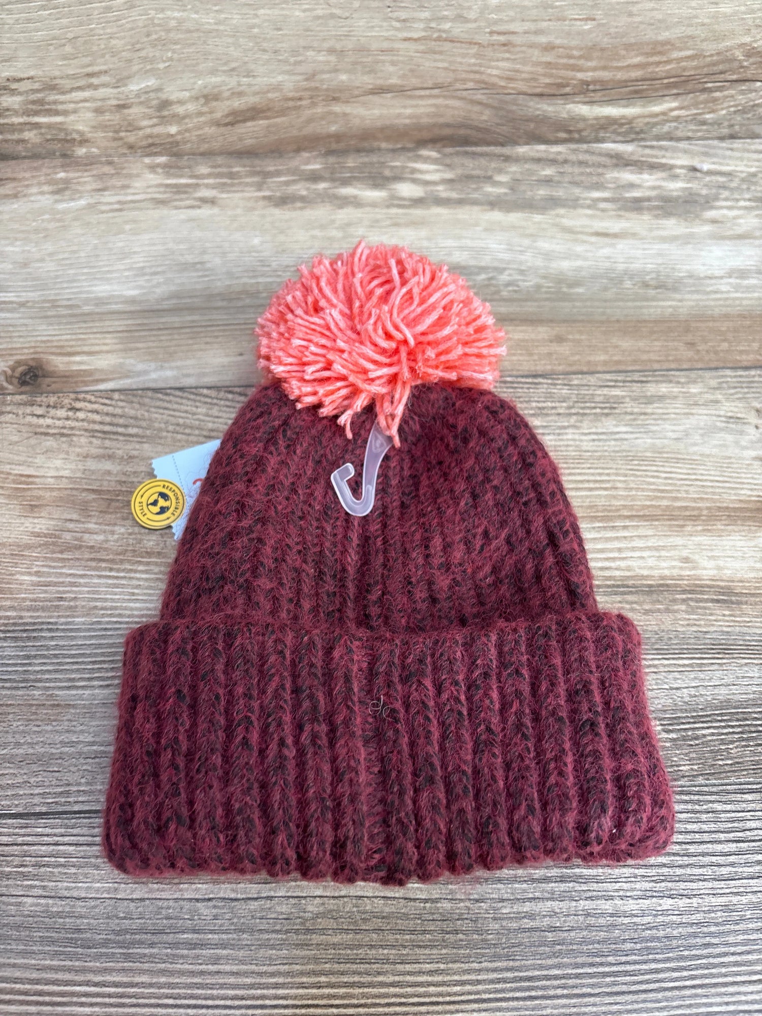 NEW Cat & Jack Knit Beanie w/ Pom Pom Red sz 12-24m