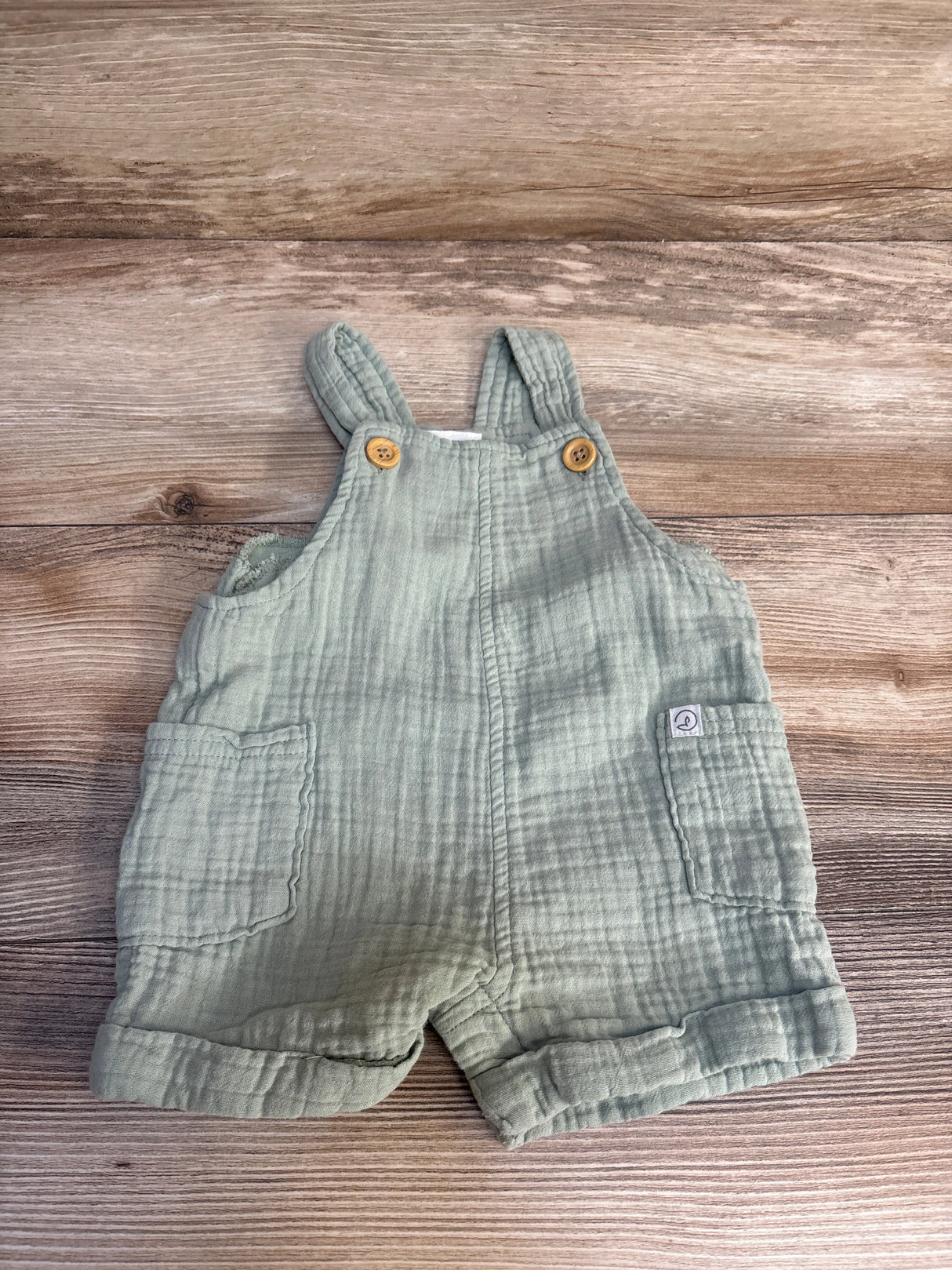 Little Planet Organic Cotton Gauze Shortalls In Green sz 3m