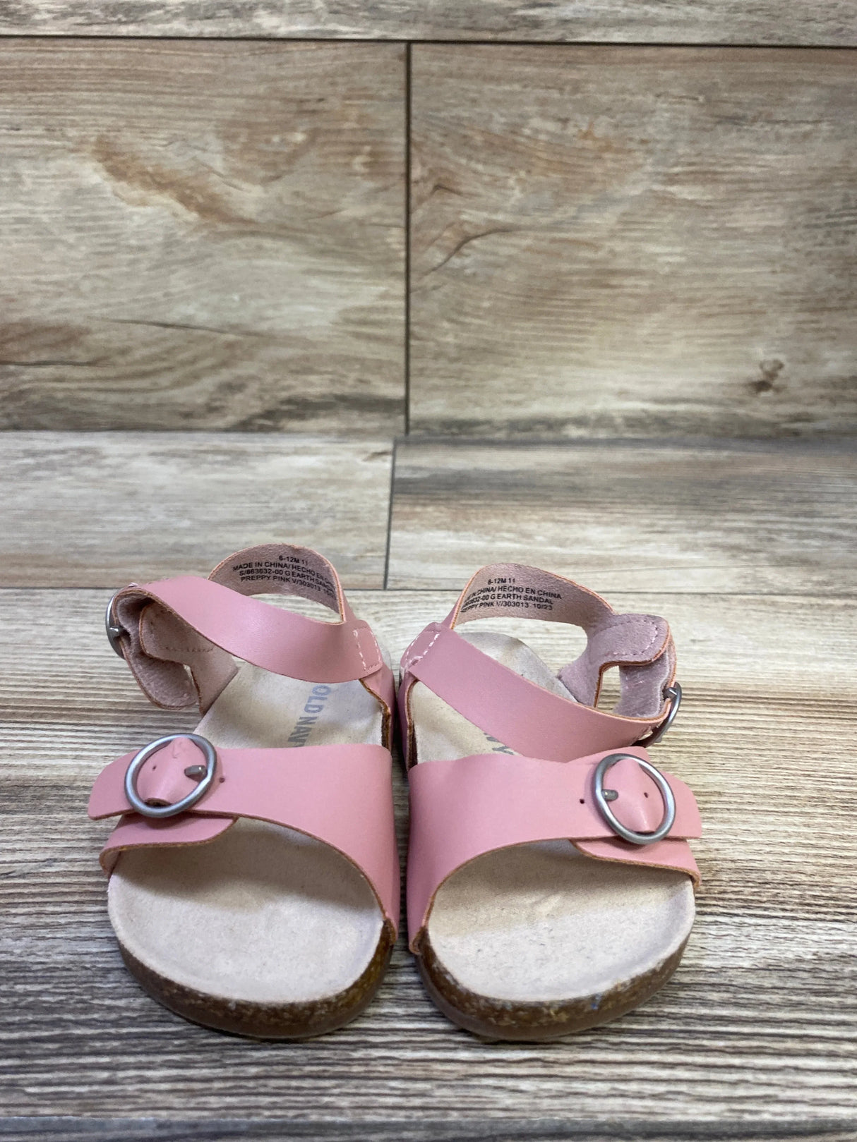 Old Navy Faux-Leather Double-Buckle Sandals Pink sz 3c