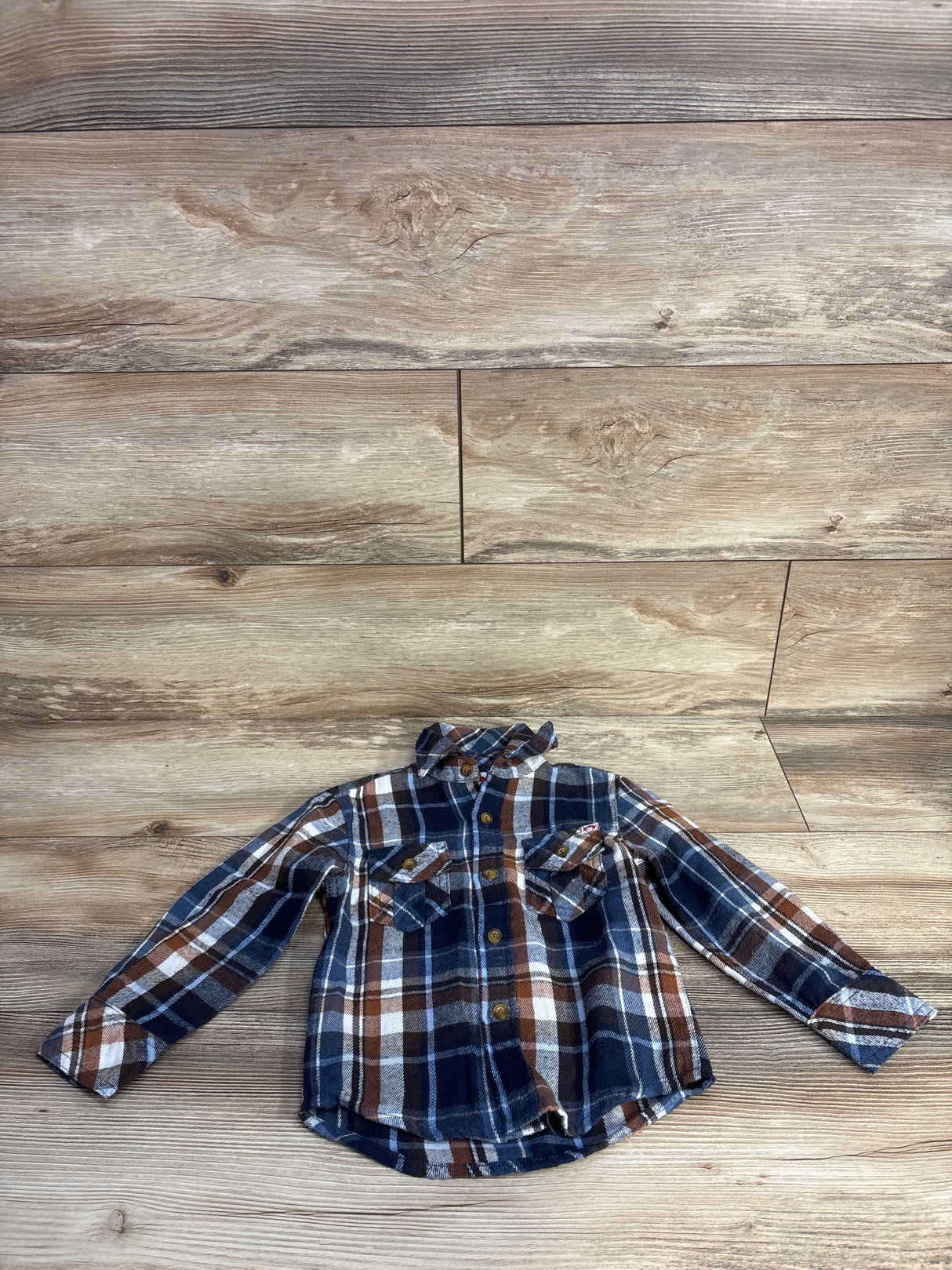 Appaman Long Sleeve Button Up Plaid Shirt Navy sz 3T