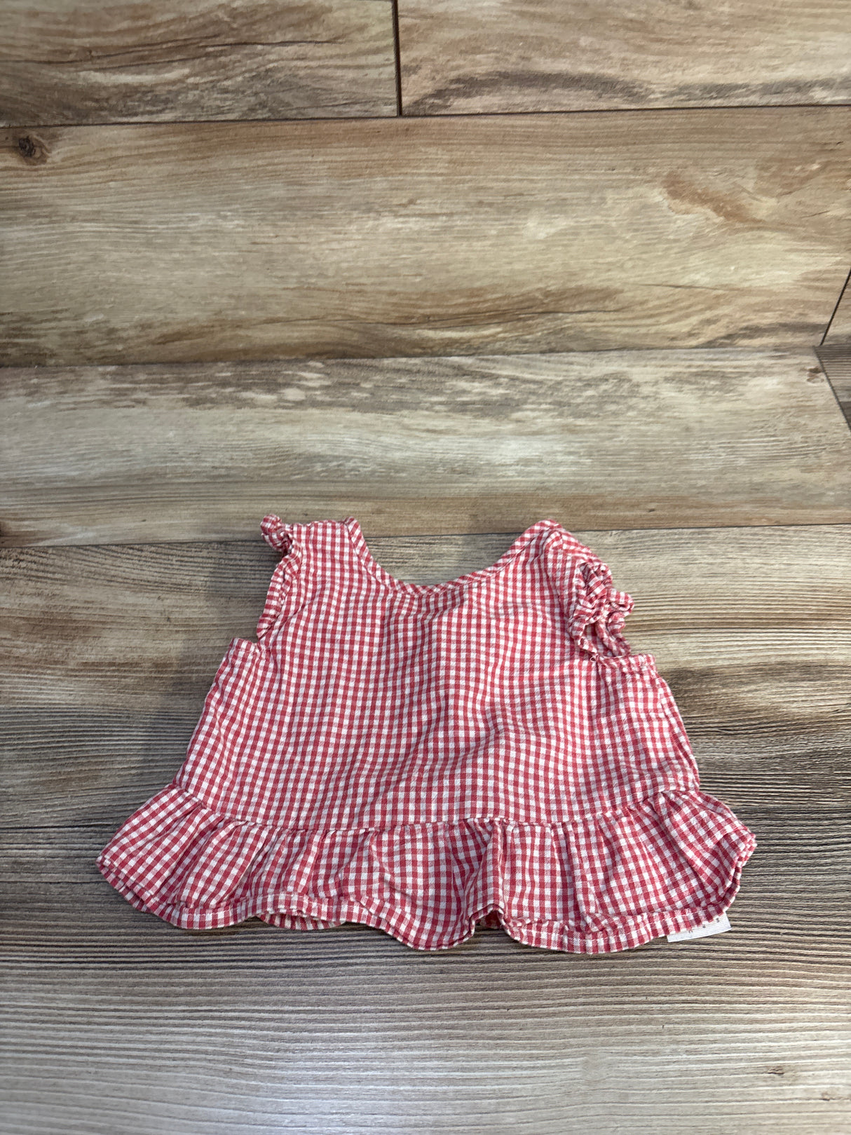 Little Planet Gingham Peplum Shirt Red sz 12m