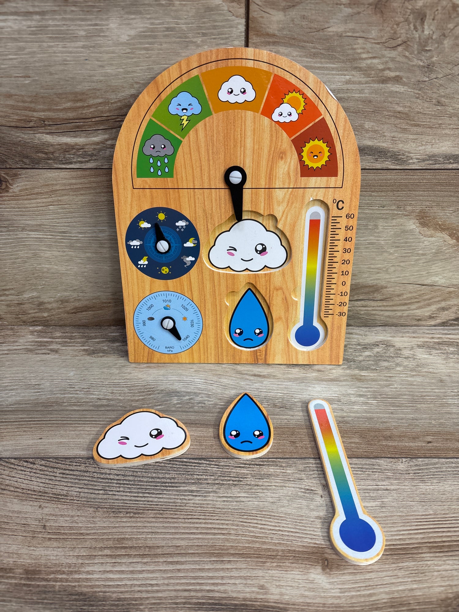 Be Amazing! Toys Wooden Weather Station Puzzle Board