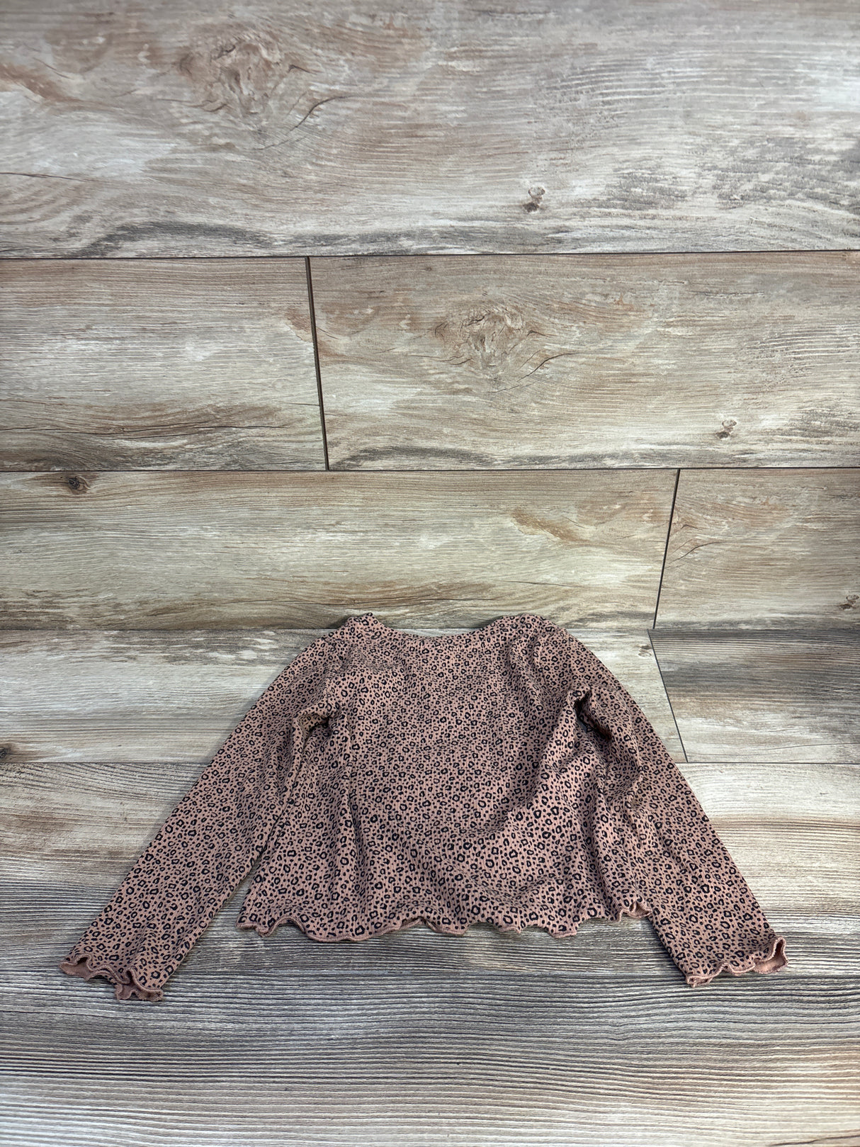 Cat & Jack Ribbed Long Sleeve Leopard Shirt Brown sz 4T