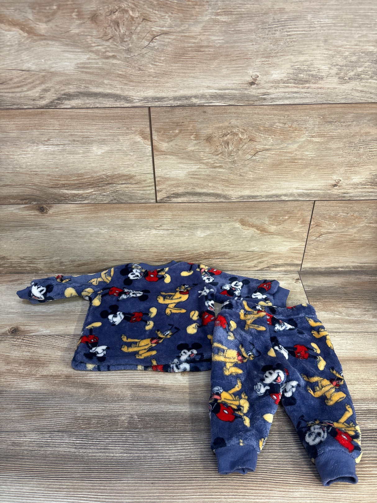 Disney Baby 2pc Plush Mickey Mouse Sweatshirt & Joggers Set Blue sz 0-3m