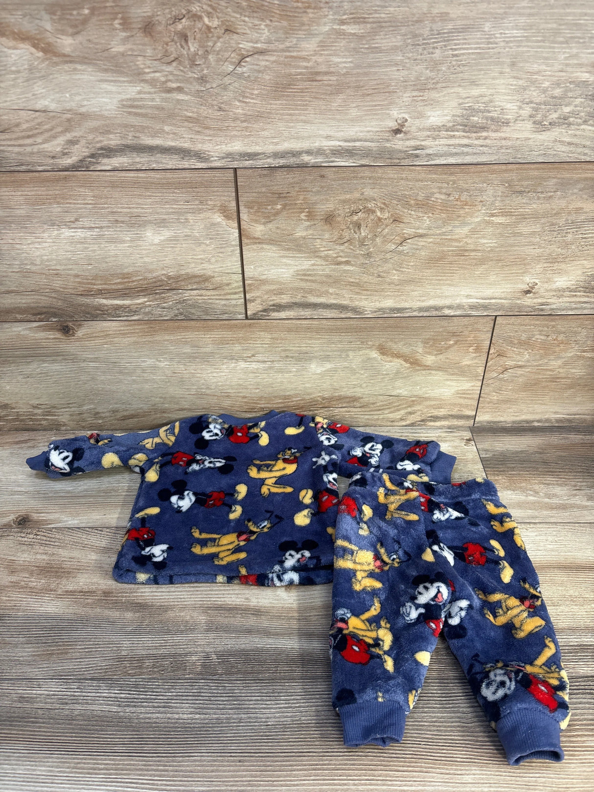 Disney Baby 2pc Plush Mickey Mouse Sweatshirt & Joggers Set Blue sz 0-3m