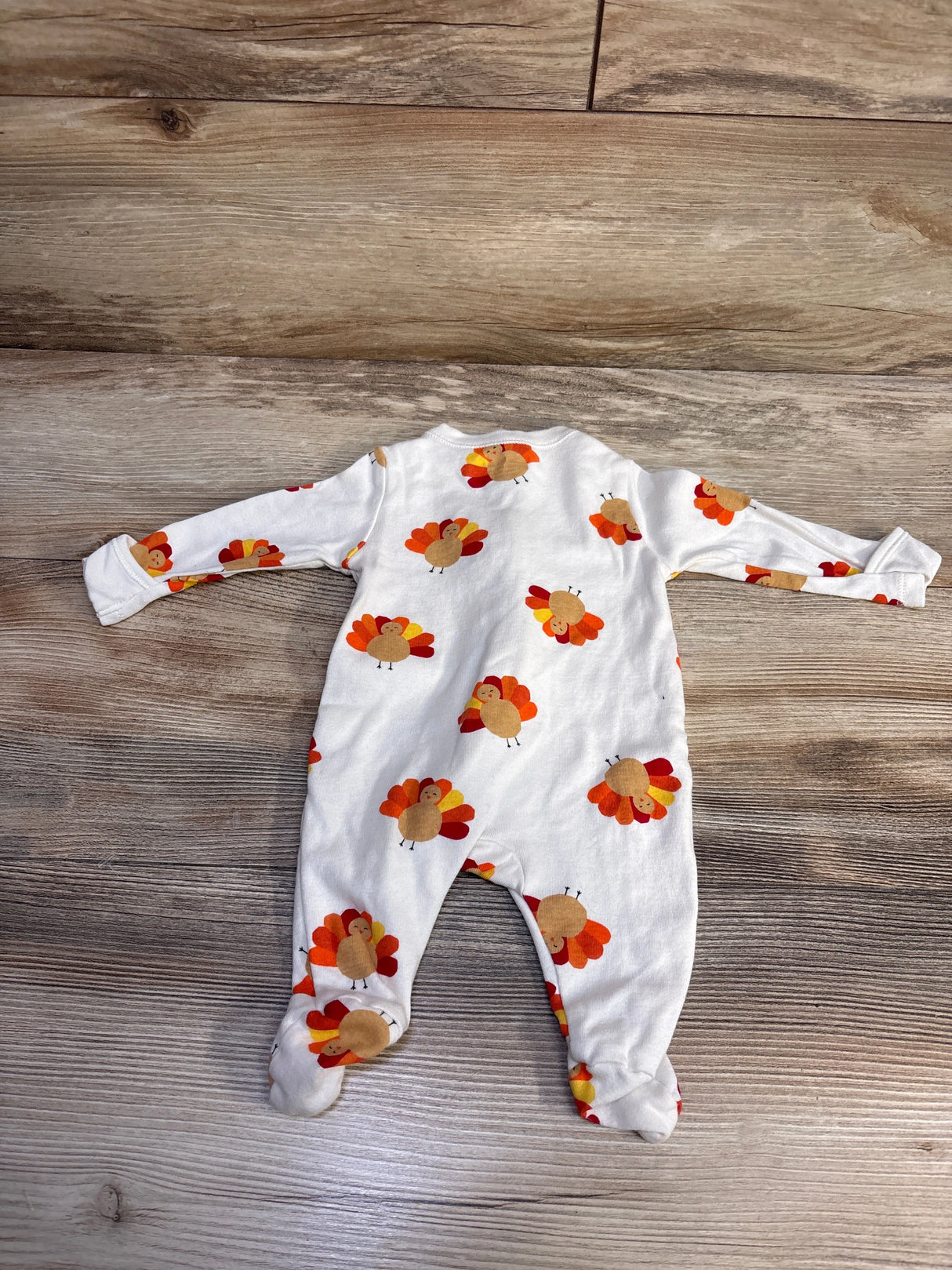 Old Navy Turkey Print Sleeper White sz Newborn