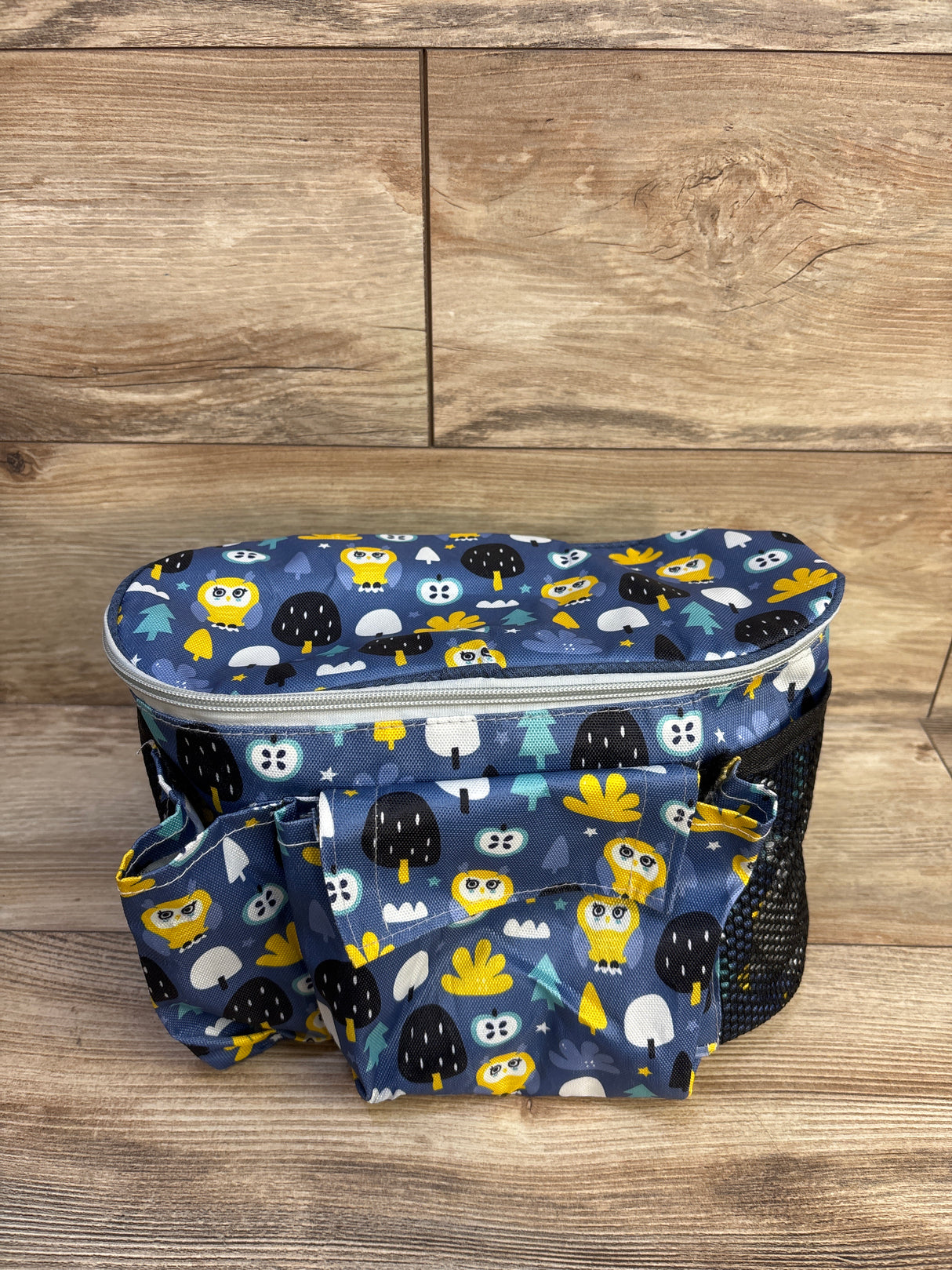 Walwish Universal Stroller Organizer with Thermal Insulated Cup Holders, Blue Owls