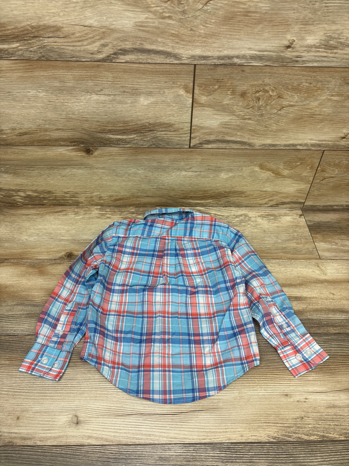 Class Club Plaid Button-Down Shirt Blue sz 4/5T