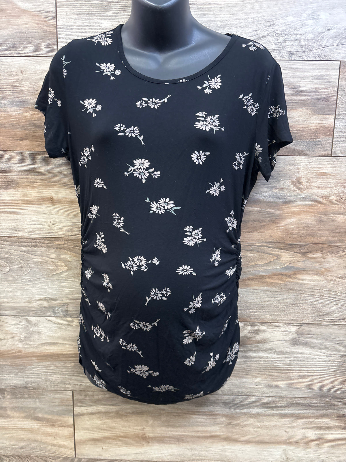 SmallShow Side Ruched Maternity Shirt Black sz Large