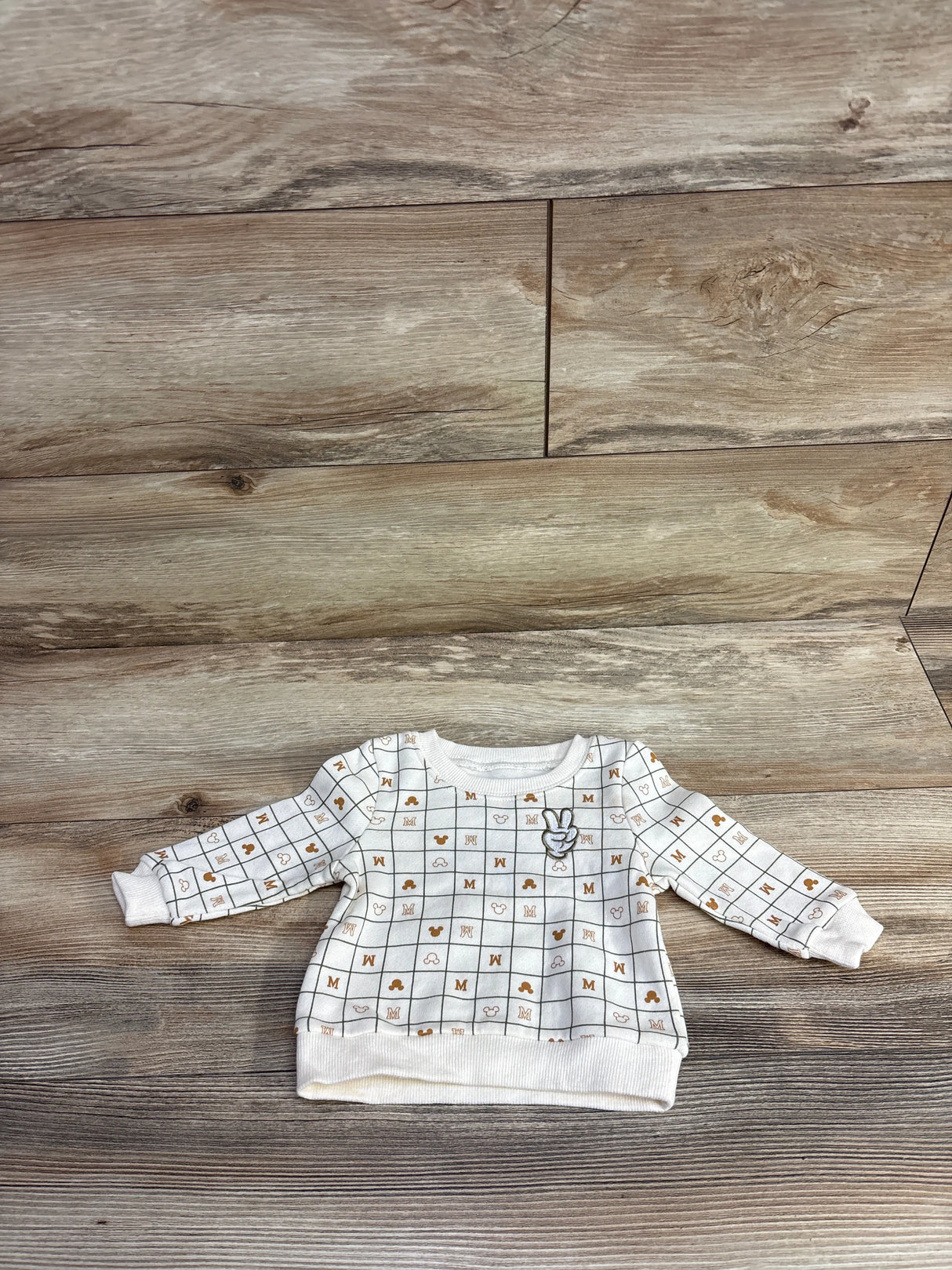 Disney Baby Mickey Mouse Sweatshirt Cream sz 0-3m