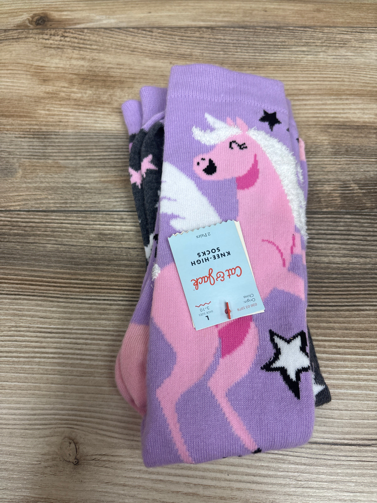NEW Cat & Jack Knee-High Socks Unicorn 2pk sz Large 3-10Y