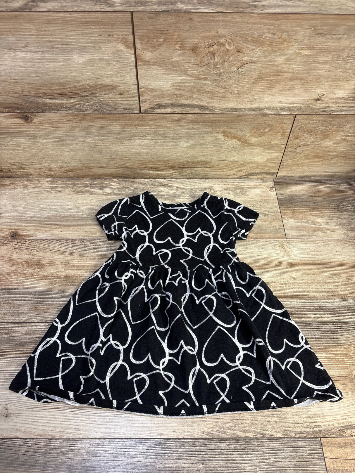 Jumping Beans Heart Print Dress Black sz 4T