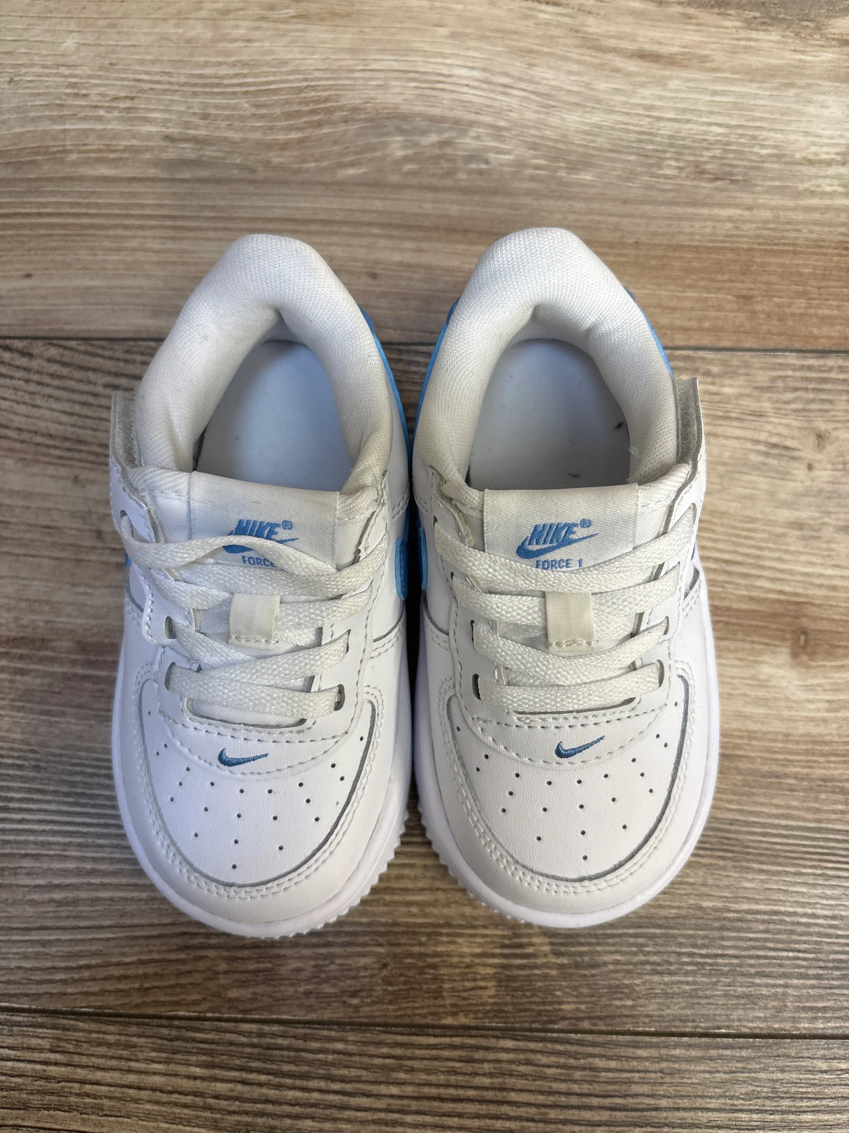 Nike Force 1 Low EasyOn TD 'White Blue Beyond' Sneakers sz 7c