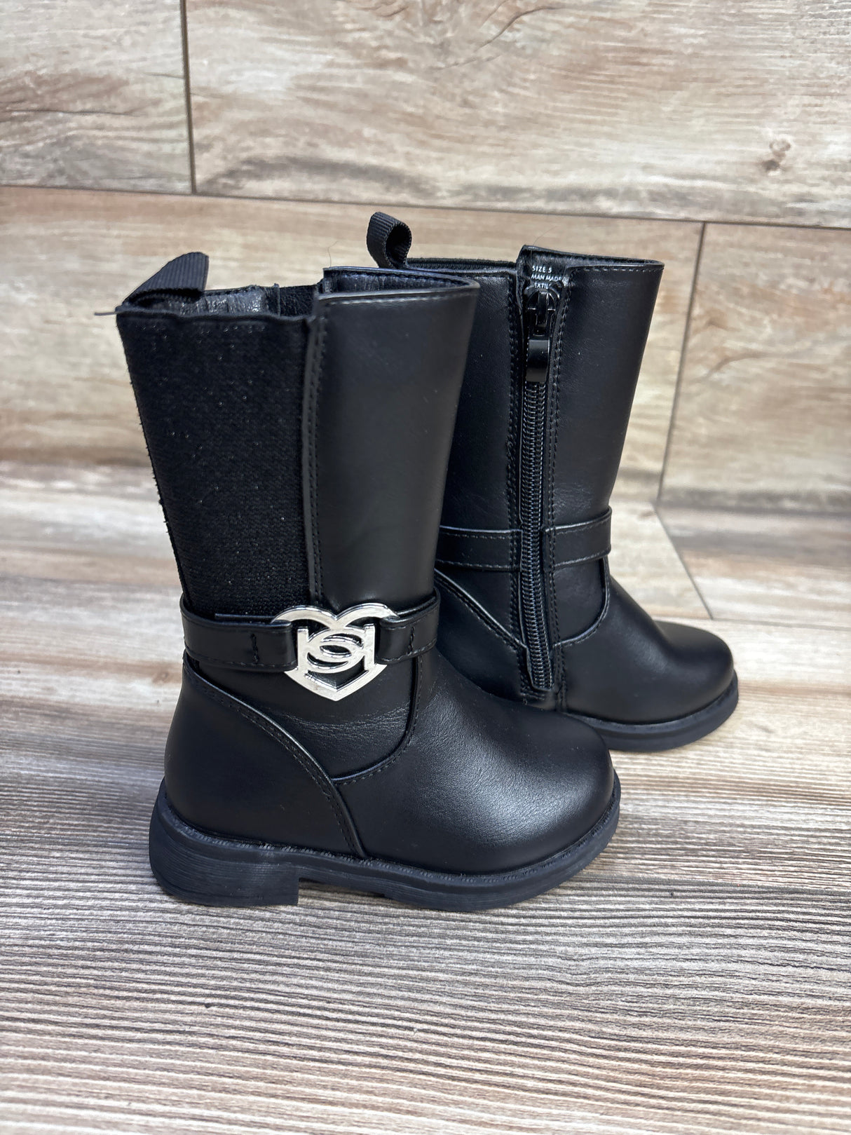 Bebe Nettie Round Toe High Boots Black sz 5c