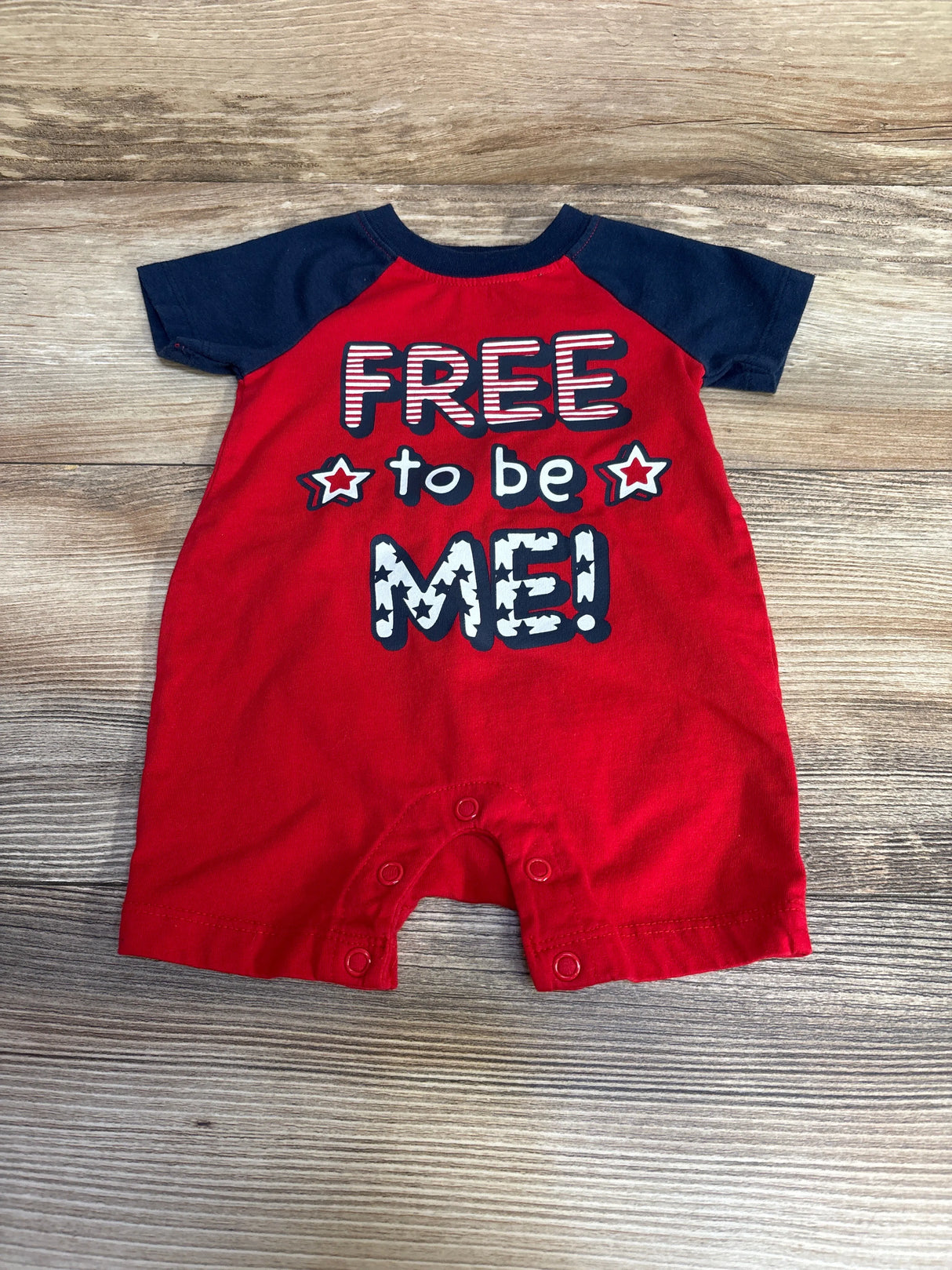 Celebrate Free To Be Me Shortie Romper Navy/Red sz 0-3m - Me n Mommy To Be