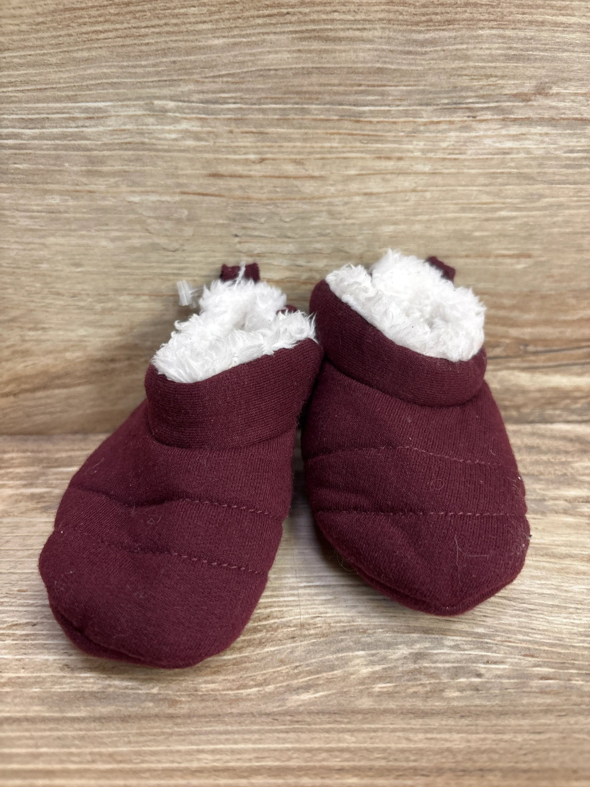 Faux Fur Lined Soft Sole Booties Maroon sz 2/3c
