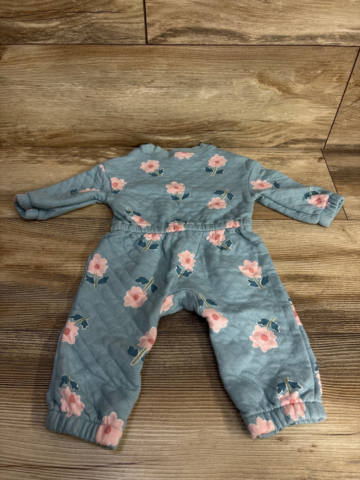 Carter's Floral Quilted Coverall Light Blue sz 6m