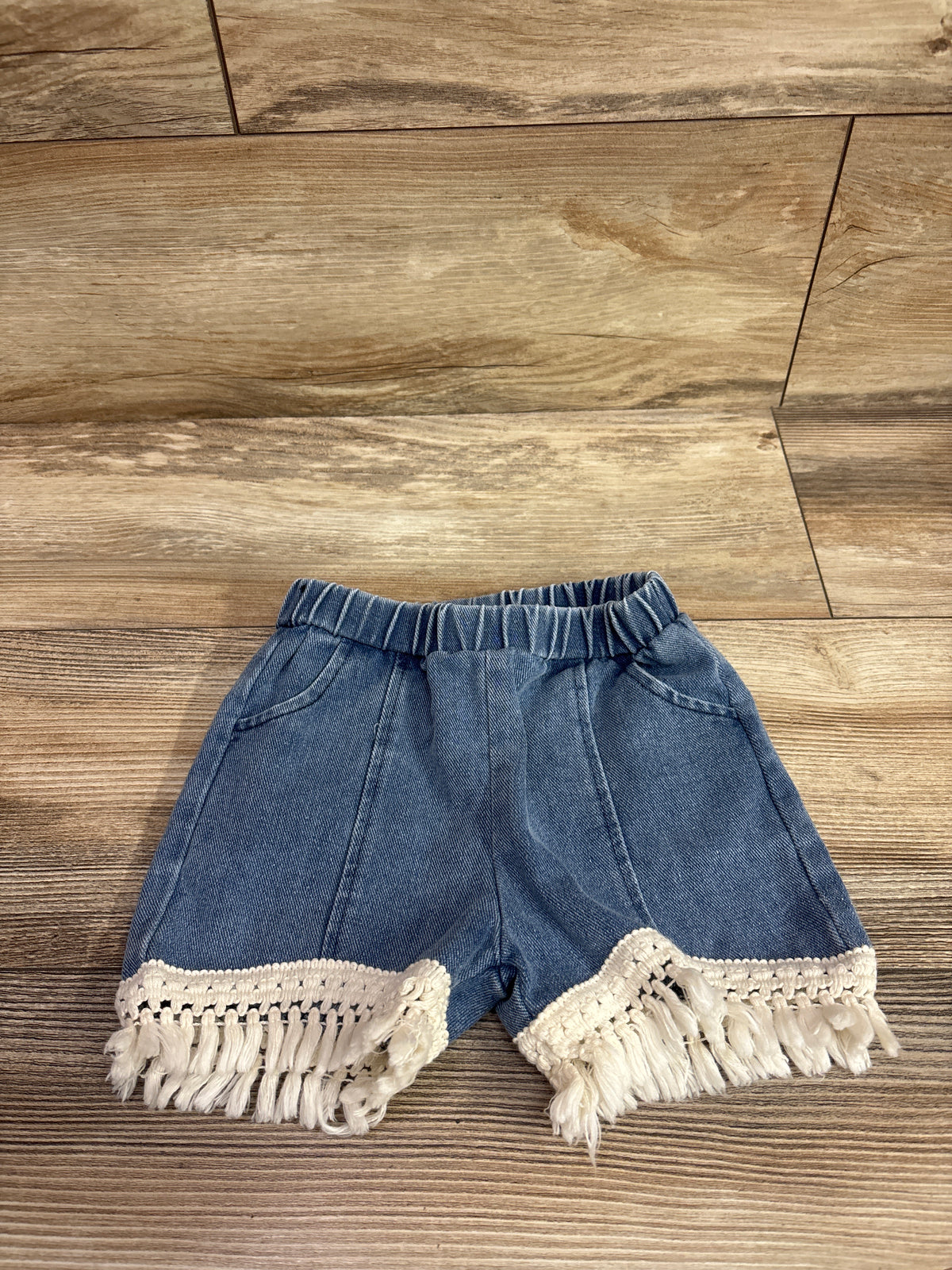 Tassel Trim Pull-On Denim Shorts Blue sz 12-18m