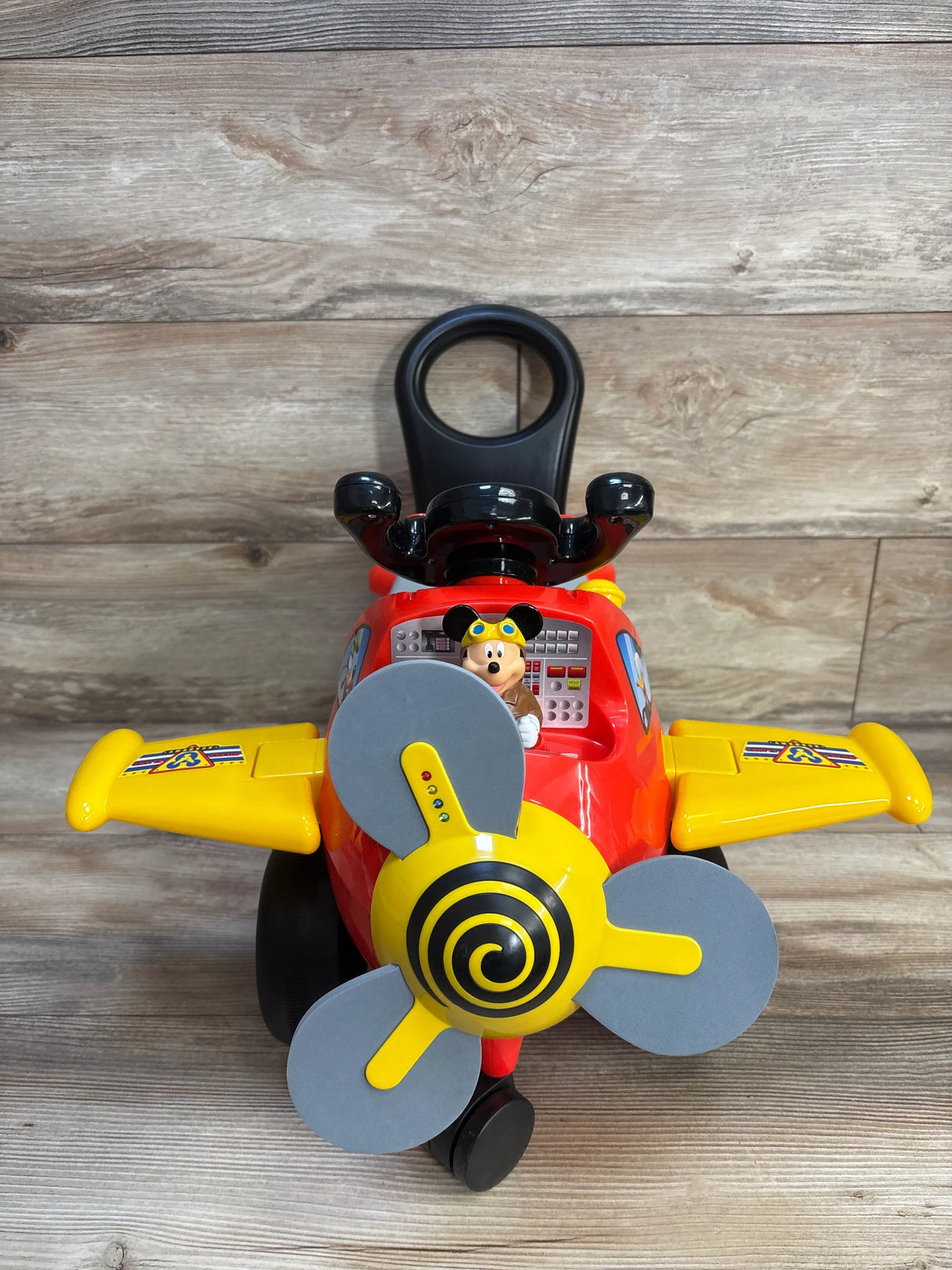 Kiddieland Mickey Mouse Lights 'N' Sounds Activity Plane Ride On