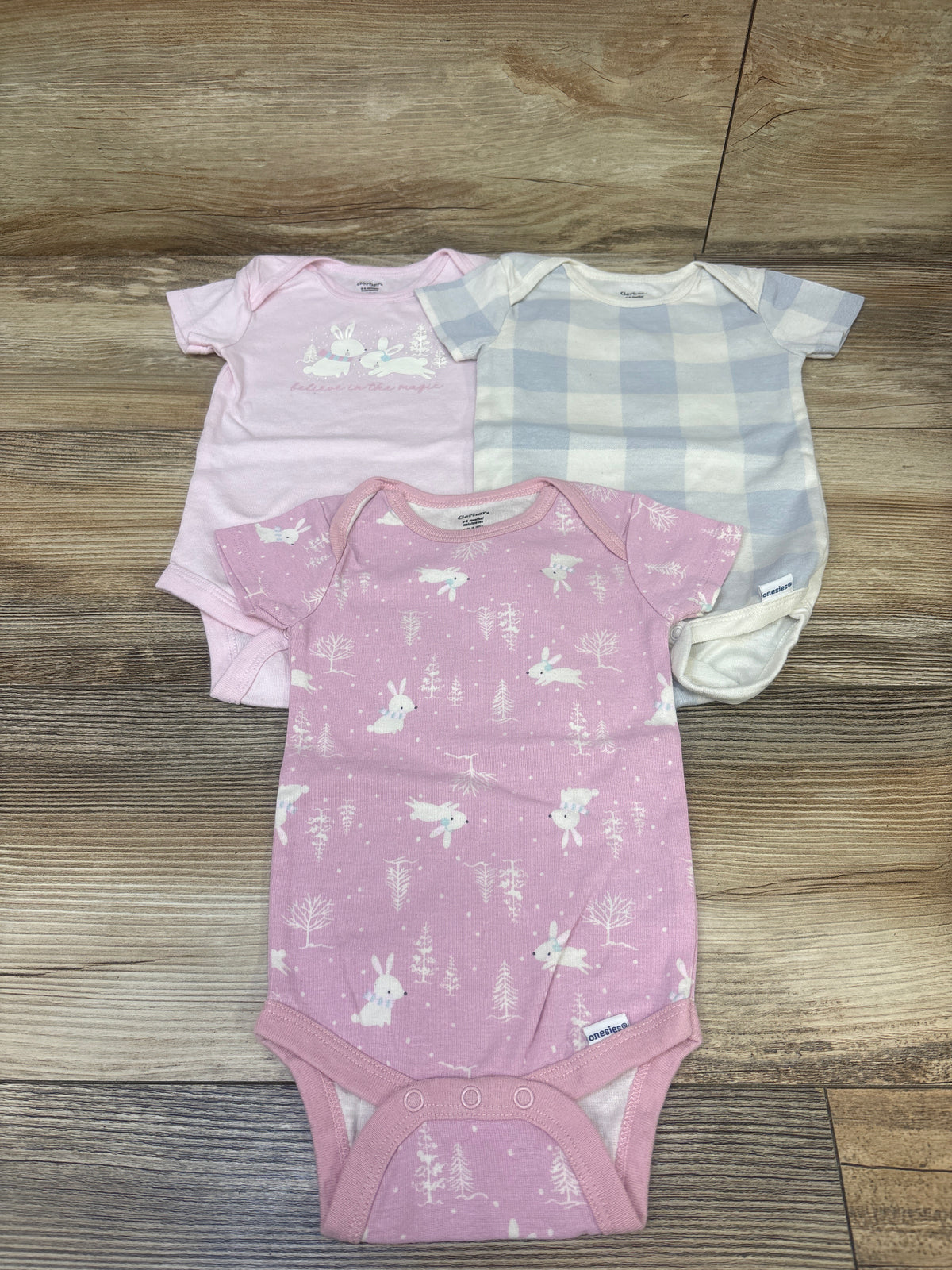 Gerber 3pk Bodysuits Pink sz 6-9m
