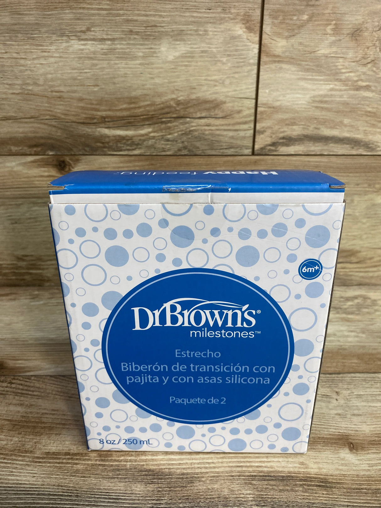 NEW Dr. Brown's Milestones Narrow Sippy Straw Bottles w/ Silicone Handles 2pk 8oz