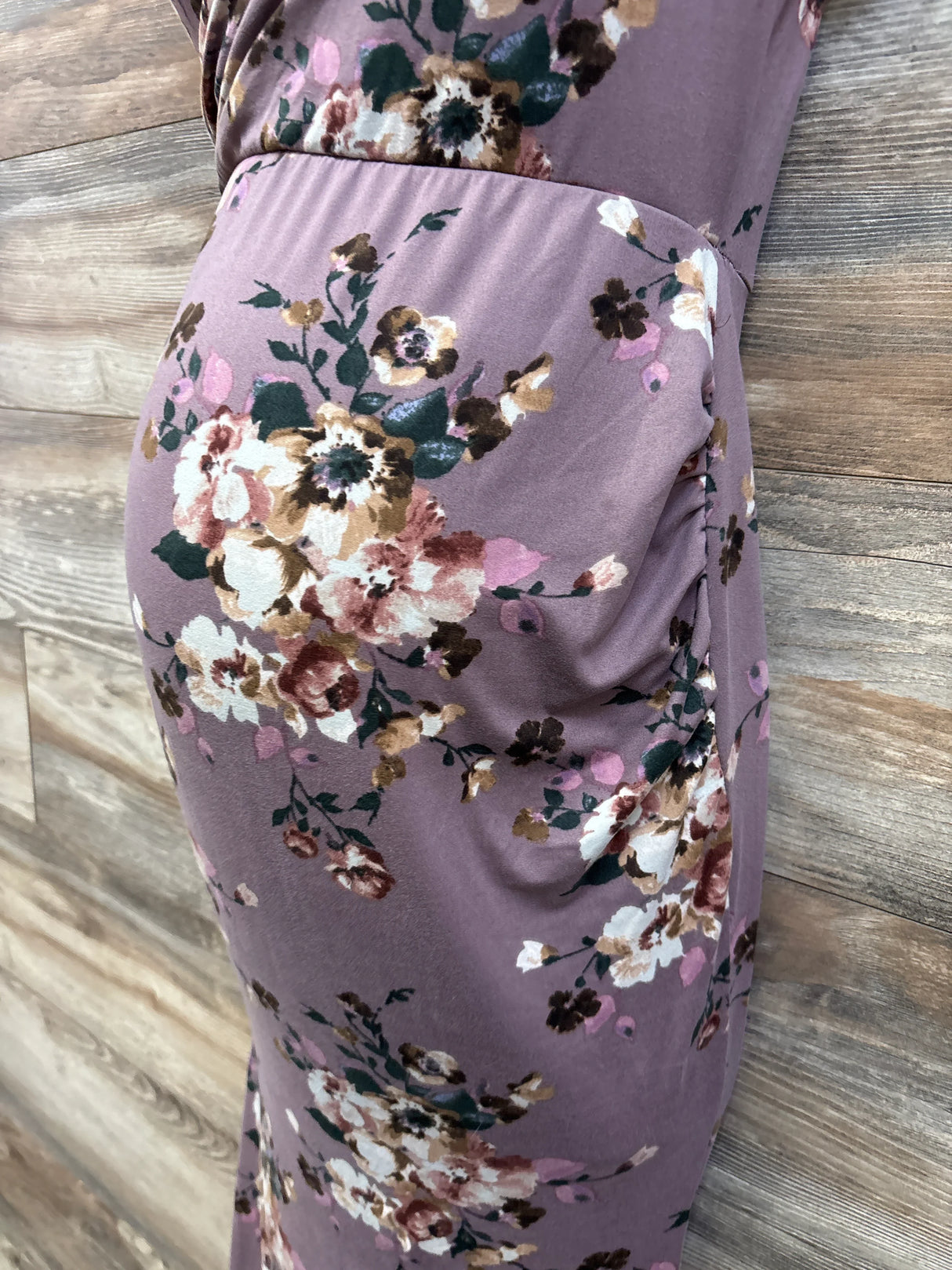 Pinkblush Maternity Floral V-Neck Maxi Dress Mauve sz Small
