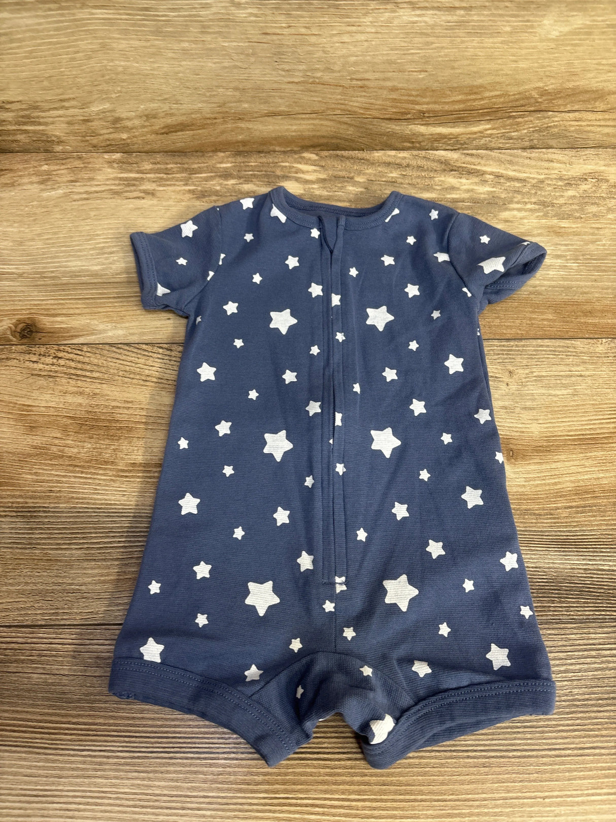 Hanes Star Print Shortie Romper Blue sz 6-12m