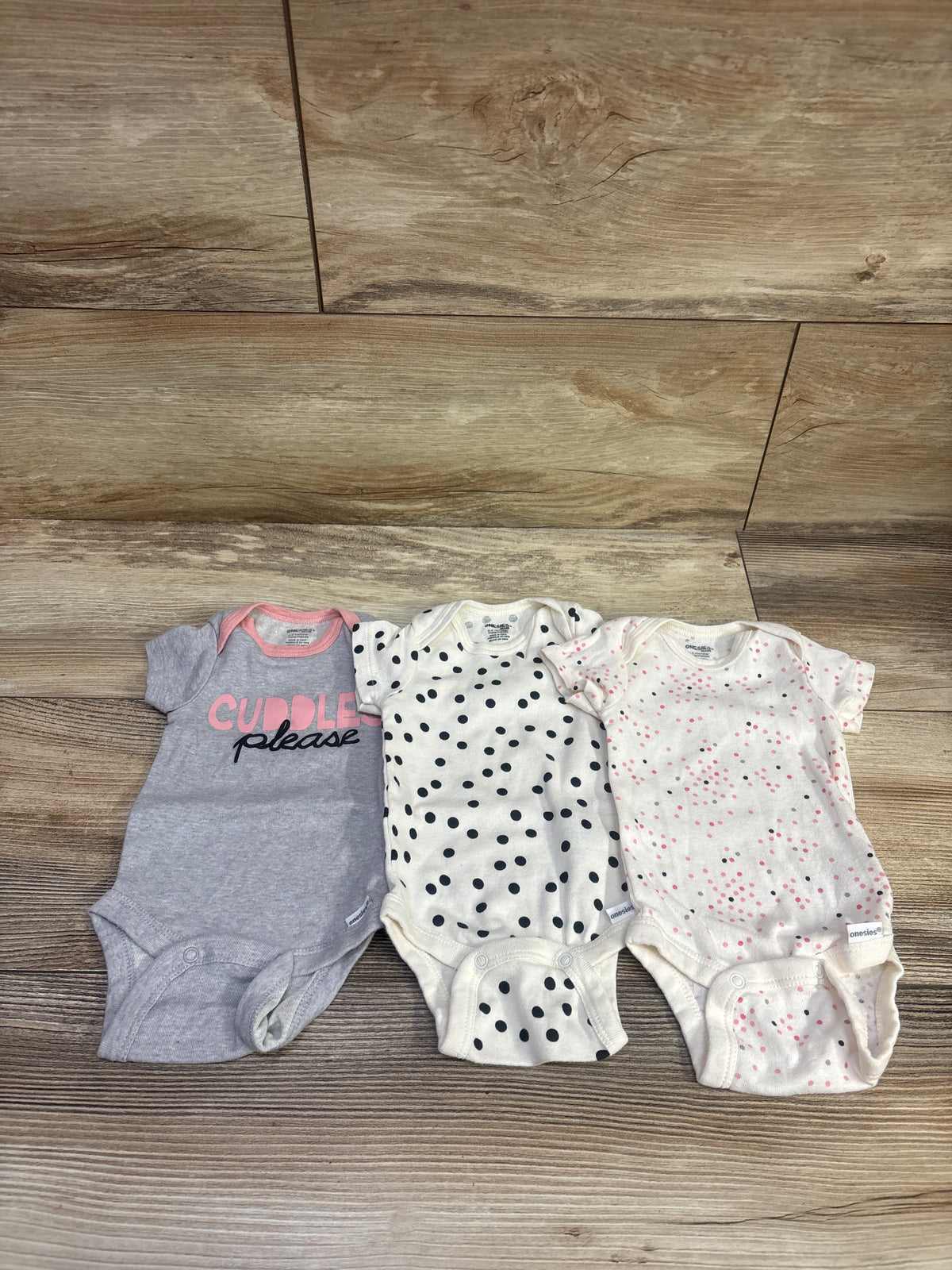 Gerber 3pk Bodysuit Set White sz 0-3m