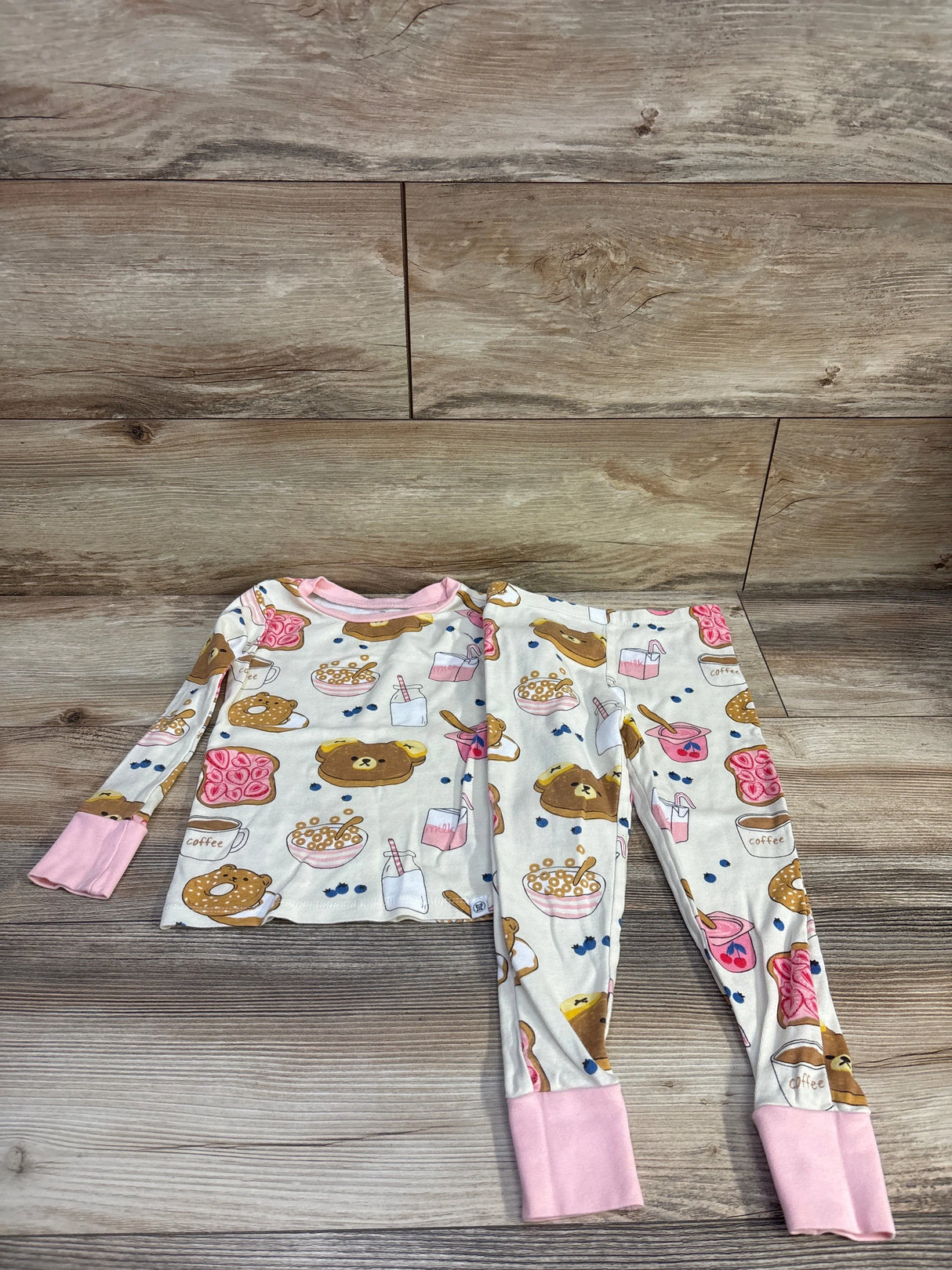 Honest Baby 2pc Organic Pajama Set Ivory sz 4T