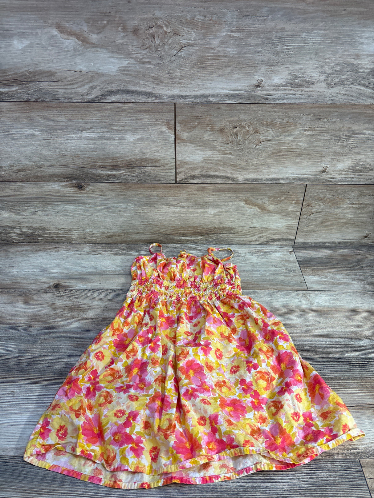 Old Navy Sleeveless Watercolor Floral Dress Orange sz 5T
